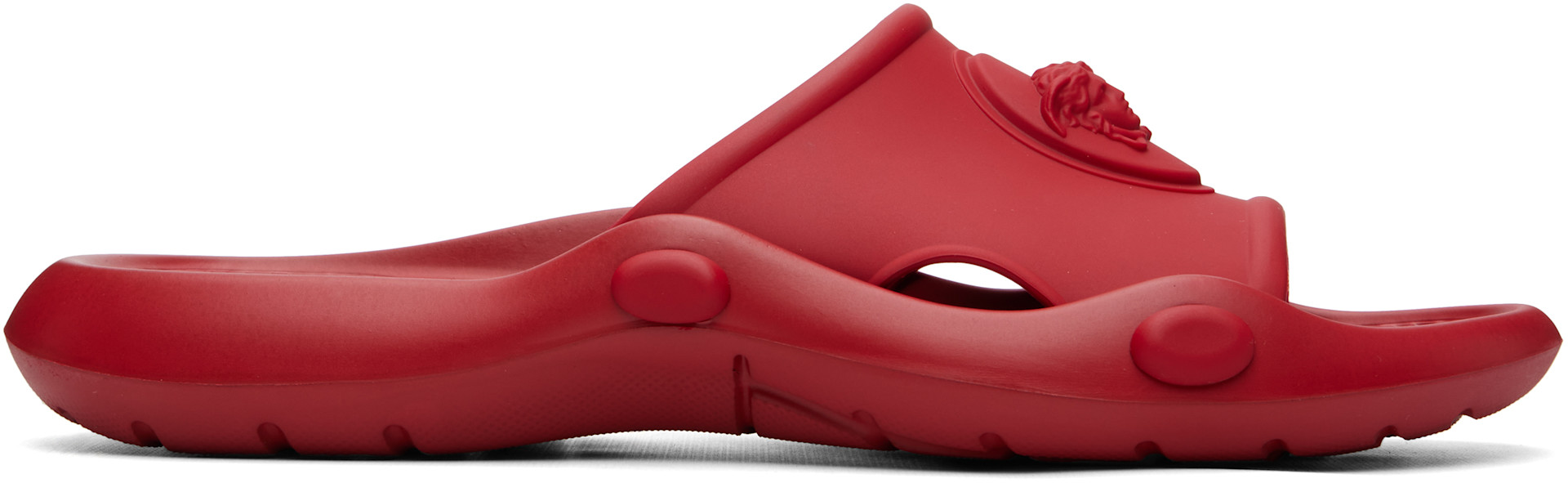 Versace - Red Nettuno Rubber Slides