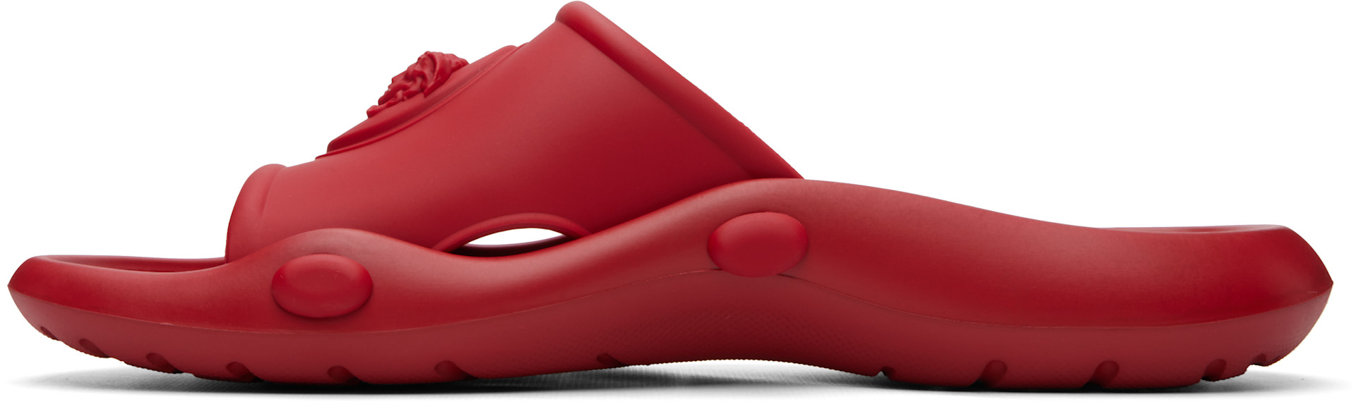 Versace - Red Nettuno Rubber Slides