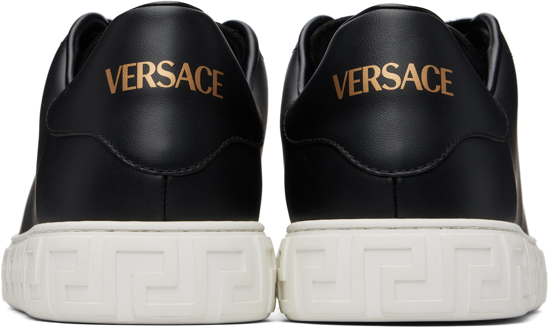 Versace - Baskets noires en nylon à motif Greca