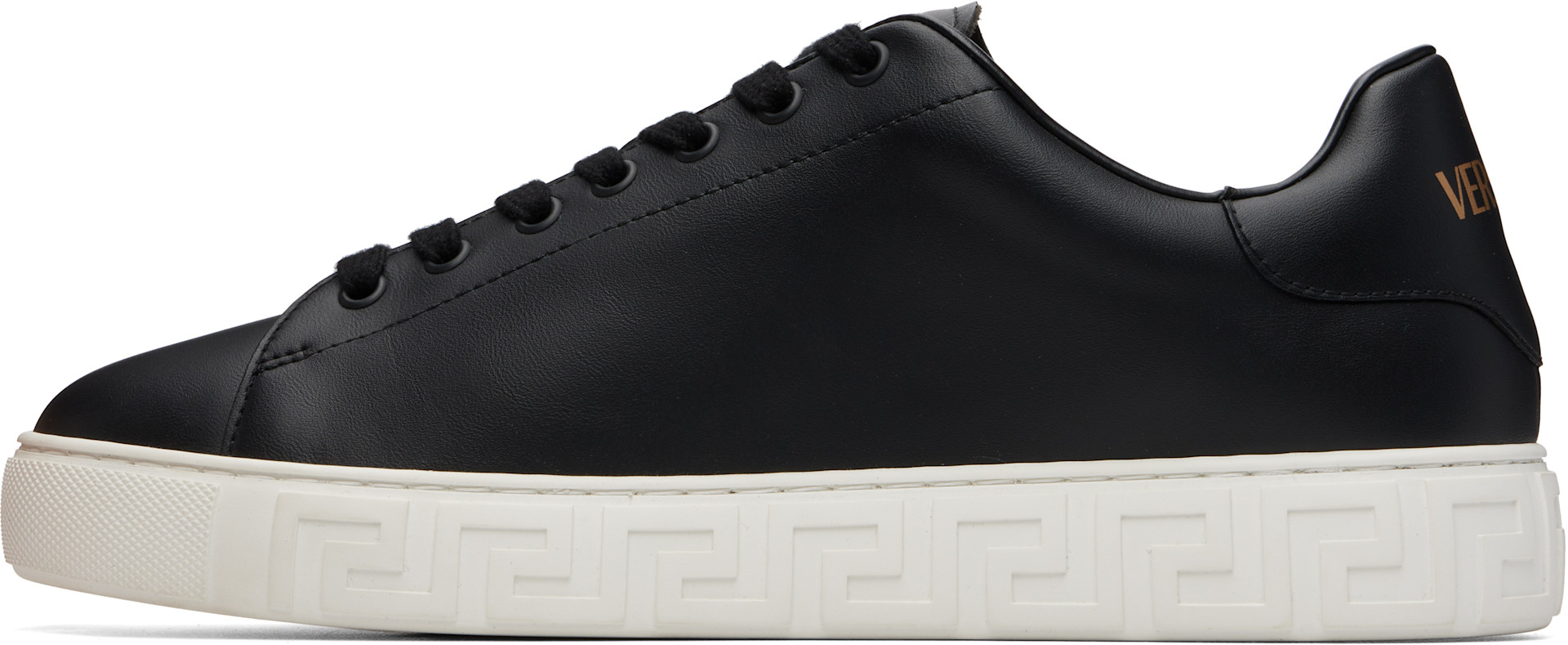 Versace - Baskets noires en nylon à motif Greca