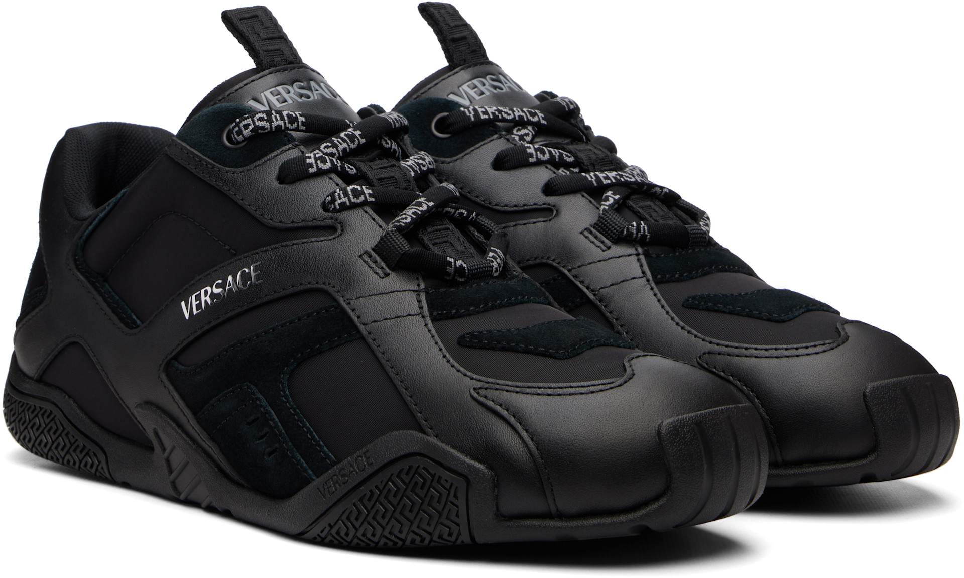 Versace - Baskets Galaxia noires en cuir