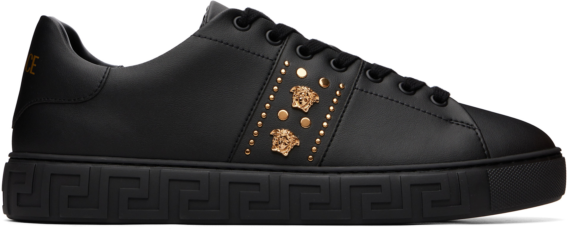 Versace - Black Greca Embellished Nylon Sneakers