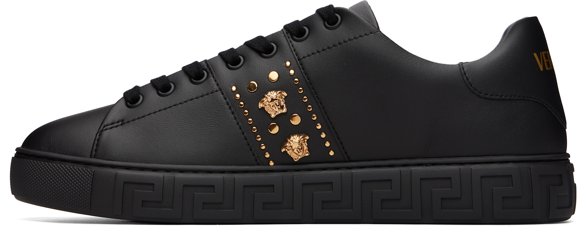 Versace - Black Greca Embellished Nylon Sneakers