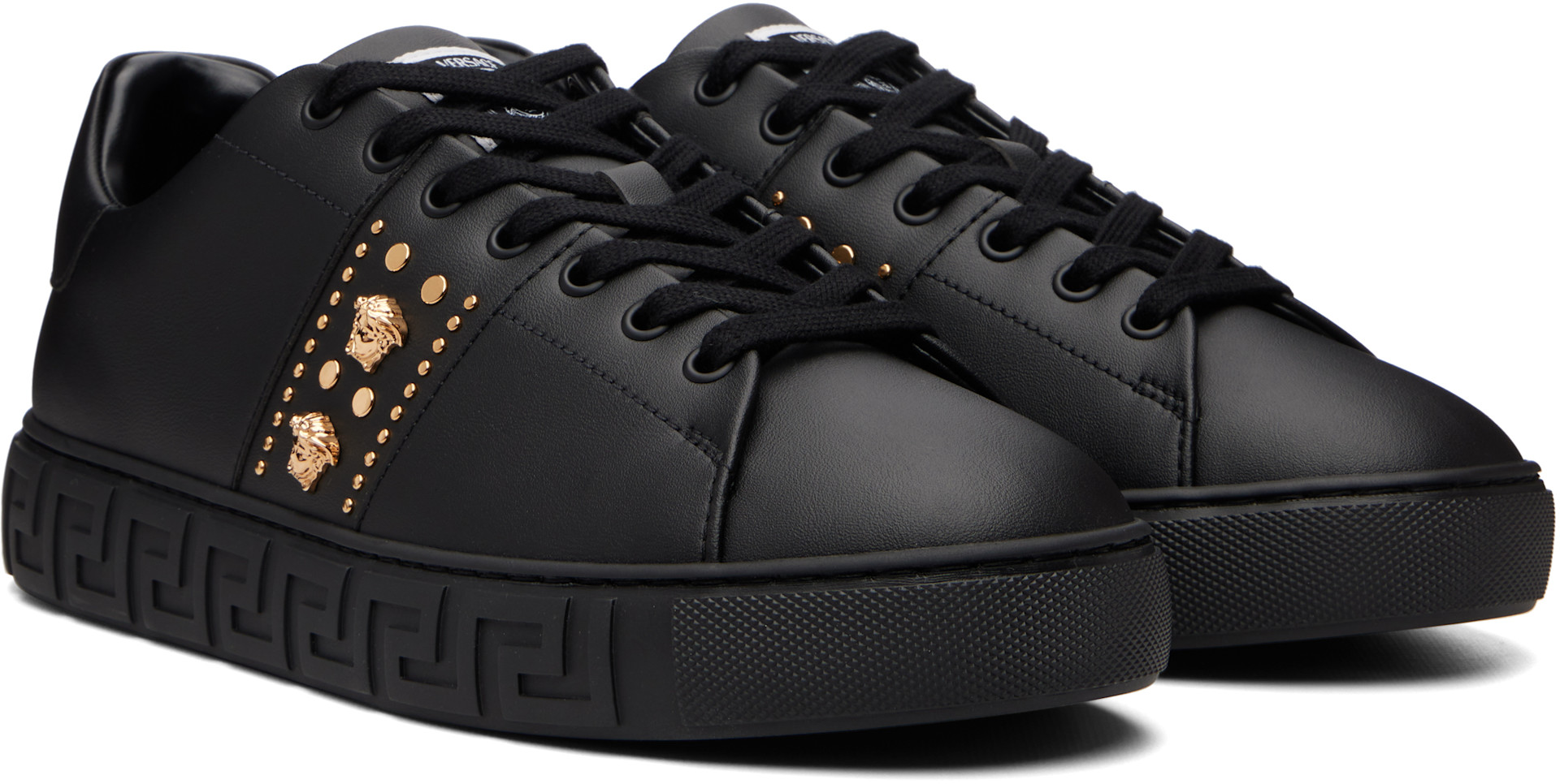 Versace - Black Greca Embellished Nylon Sneakers