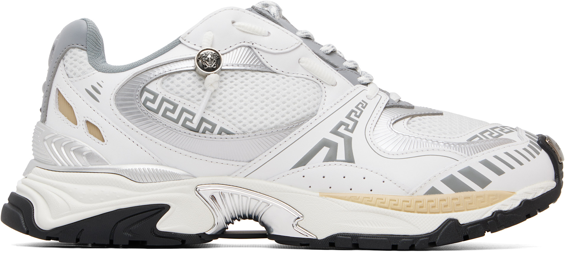 Versace - Baskets Icaro blanches en cuir