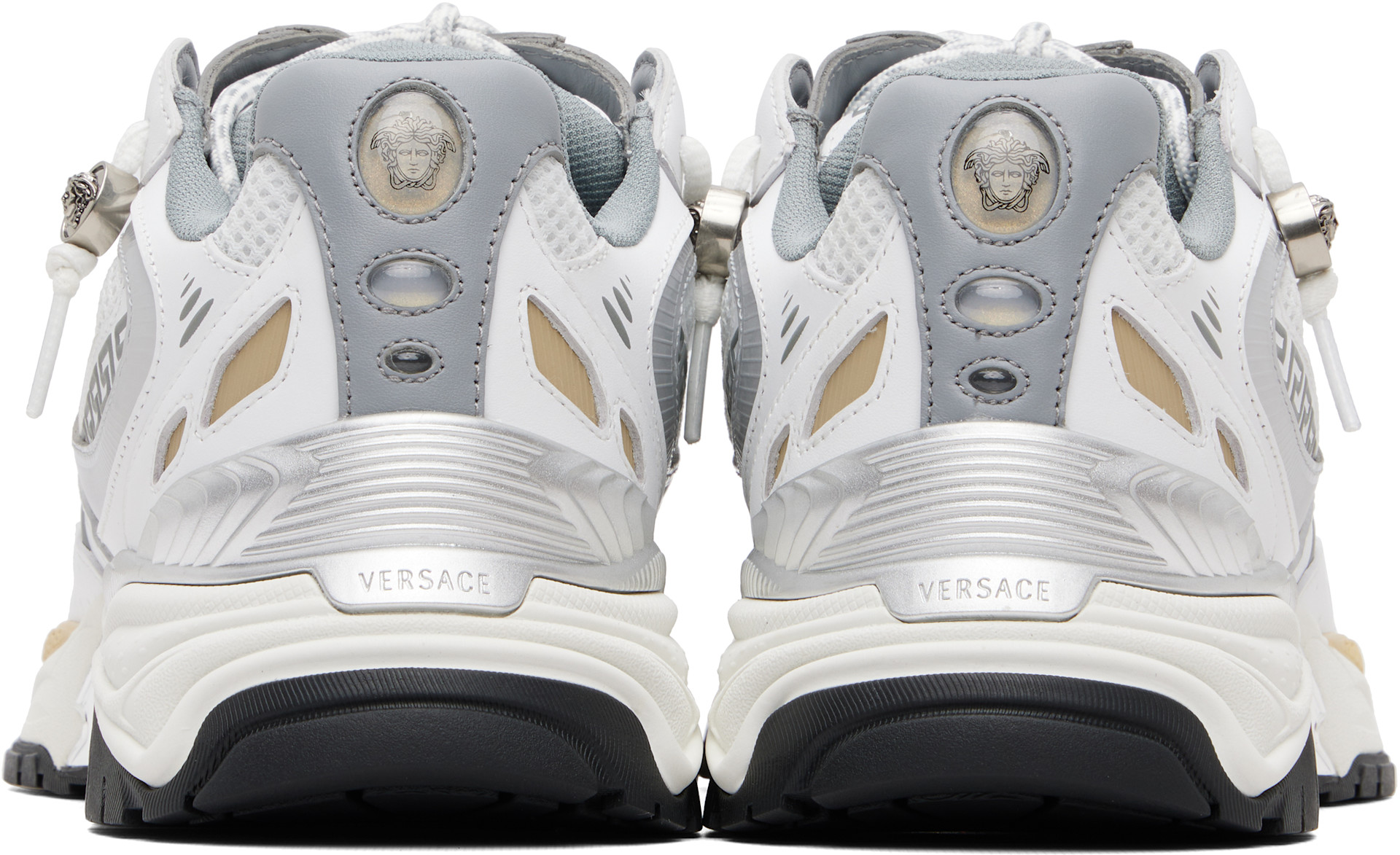 Versace - Baskets Icaro blanches en cuir