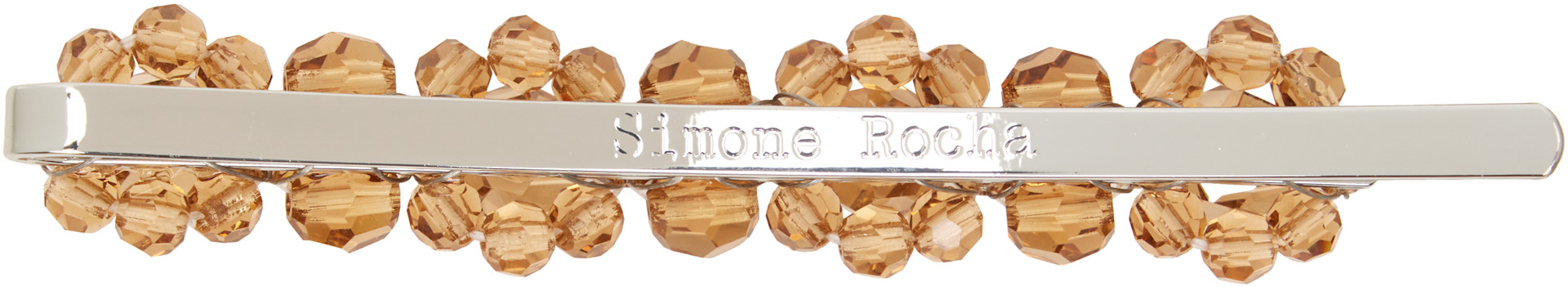 Simone Rocha - Barrette jaune à ornements floraux
