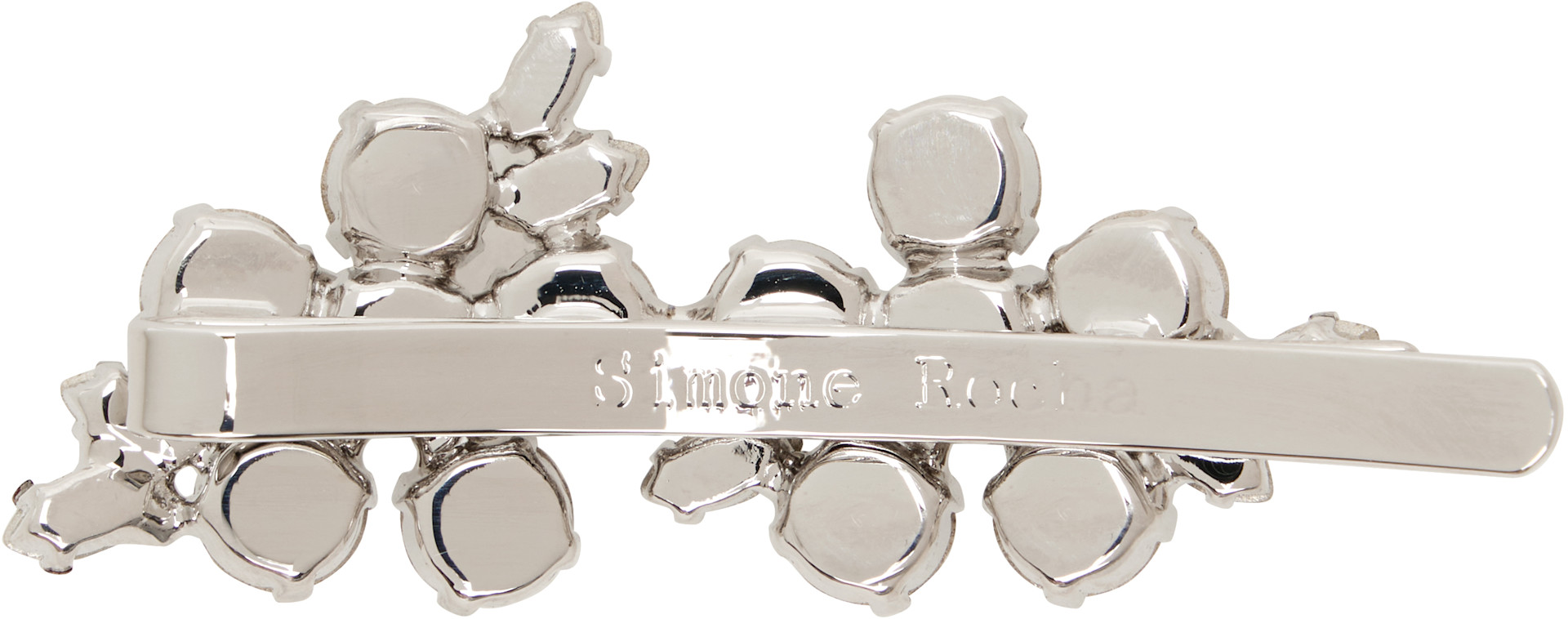 Simone Rocha ヘアクリップ Simone Rocha: シルバー Mini Hellebore Flower ヘアクリップ | SSENSE