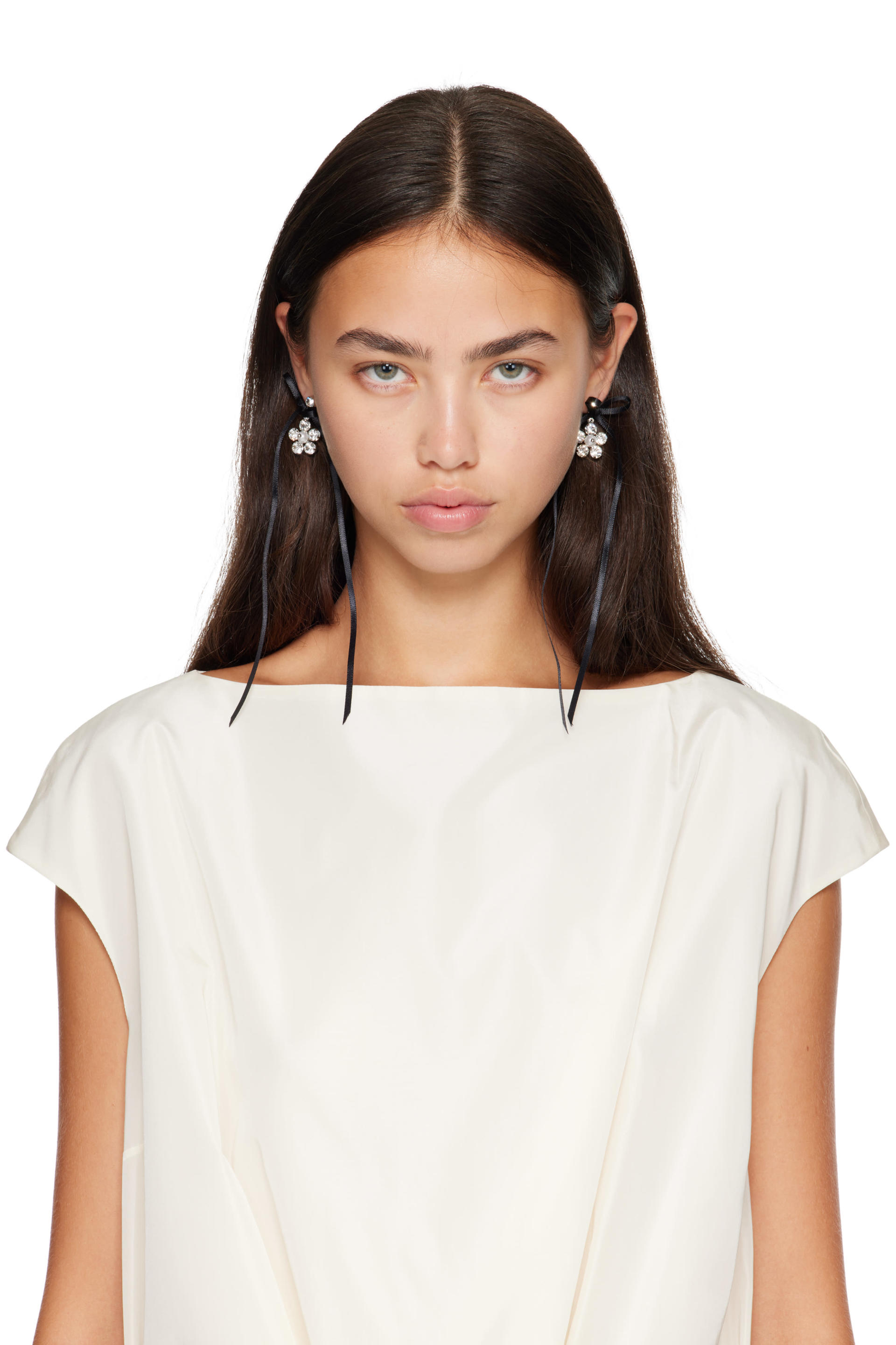 Simone Rocha - Mini Daisy Drop Bow Earrings