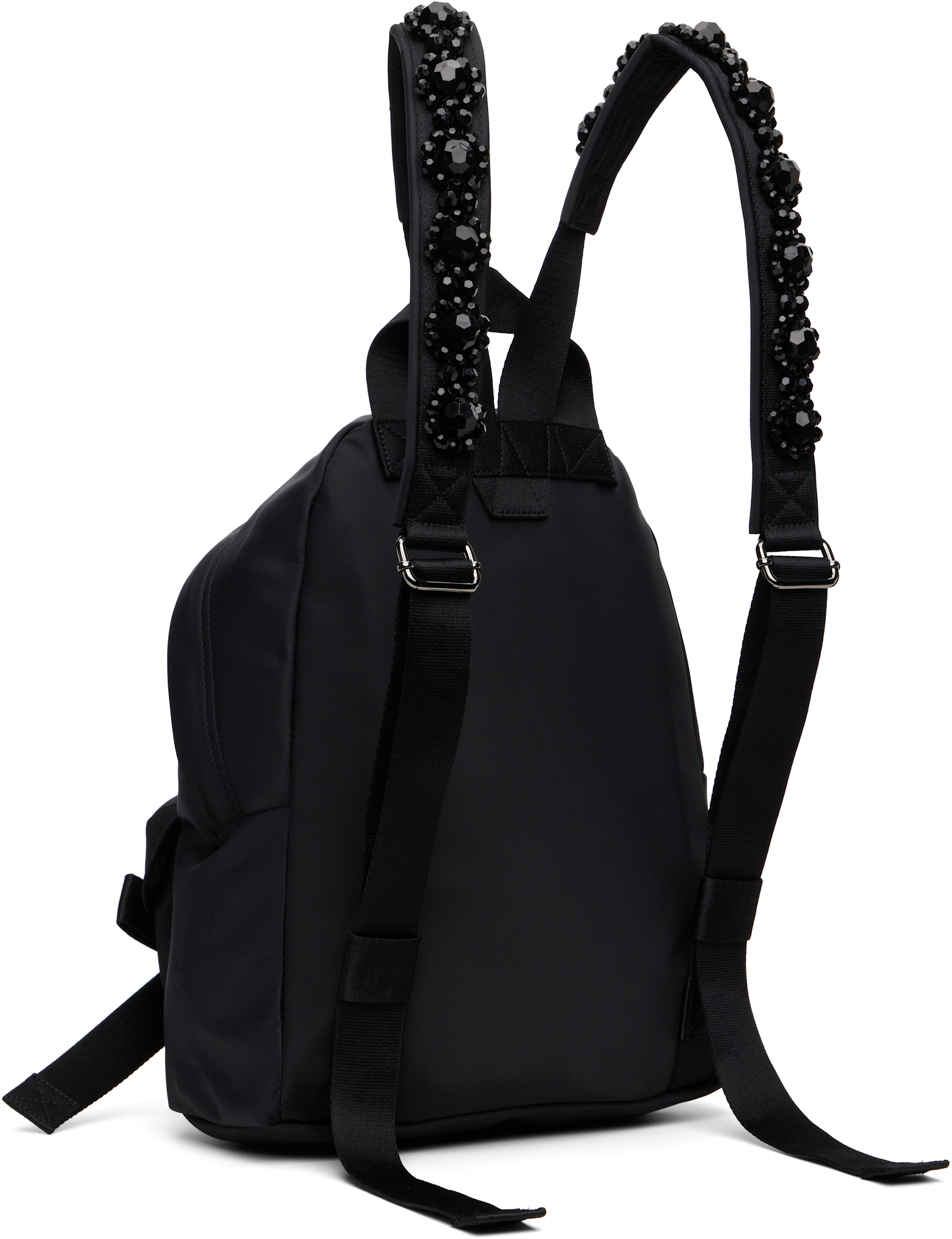 Simone Rocha - Black Beaded Utility Bow Backpack