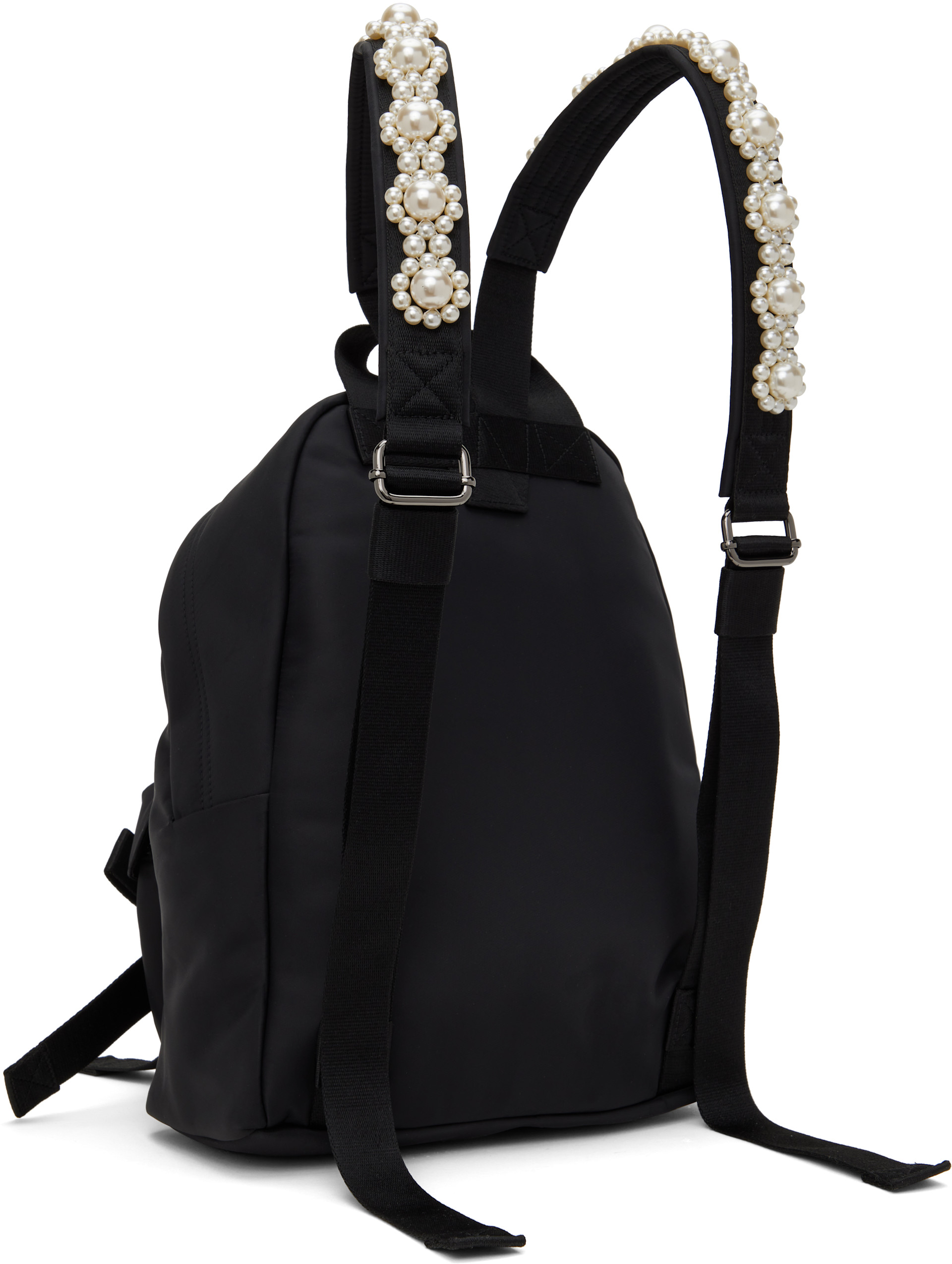 Simone Rocha - Black Beaded Utility Bow Backpack