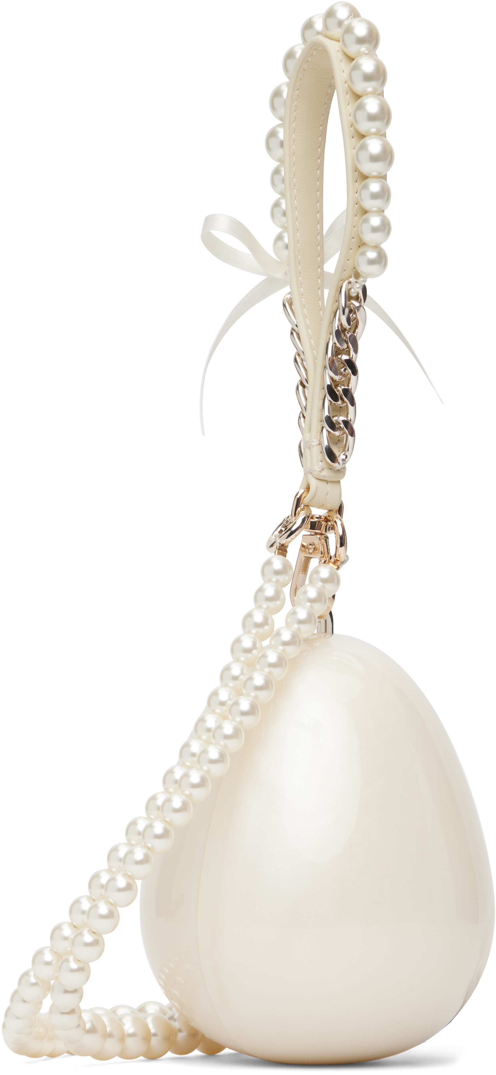 Simone Rocha - オフホワイト マイクロ Pearl Egg クロスボディバッグ