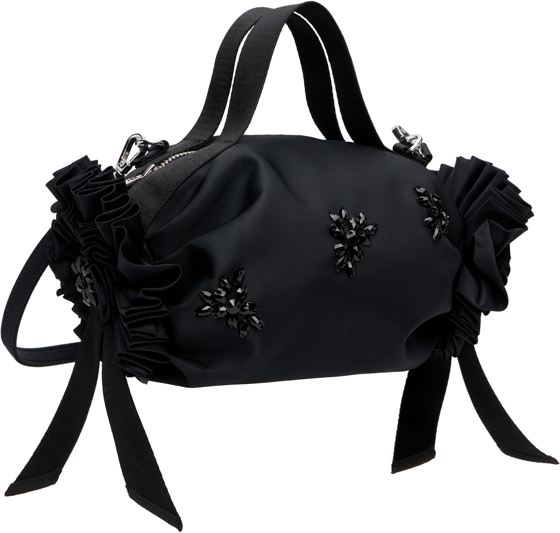 Simone Rocha - Mini sac à main noir à appliqués de rosette
