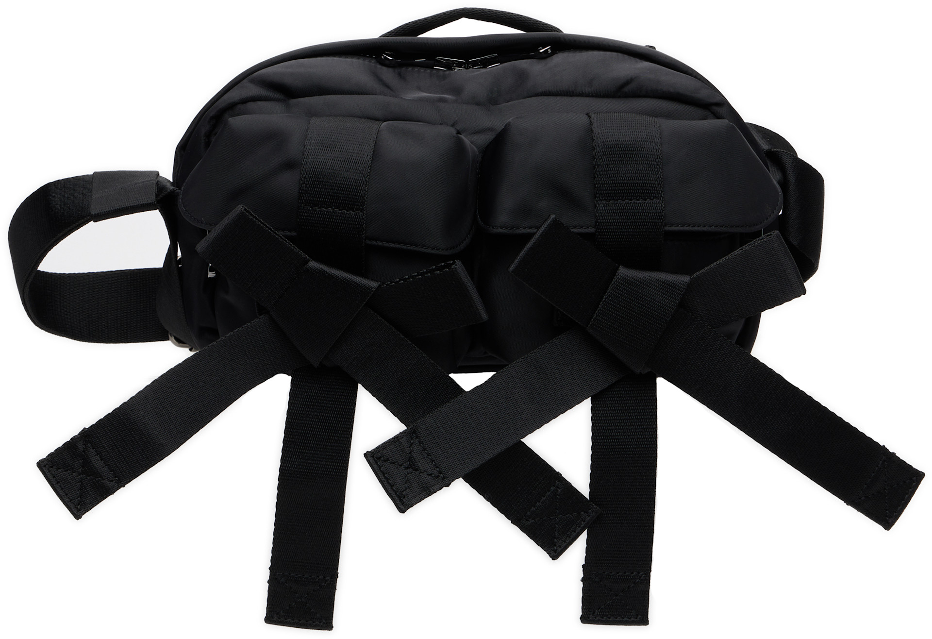 Simone Rocha: ブラック Beaded Classic Bow クロスボディバッグ