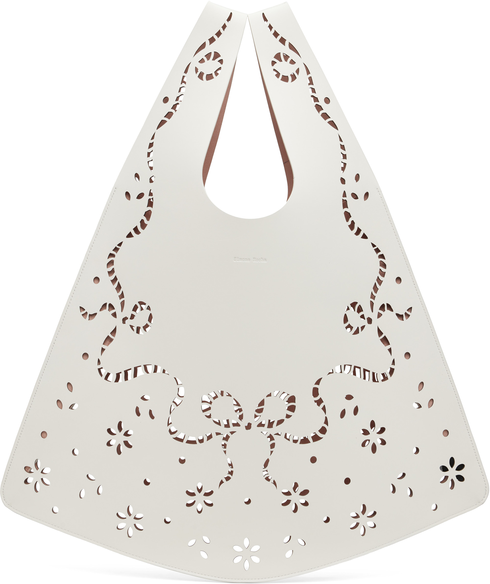 Simone Rocha - Cabas blanc cassé à découpes graphiques