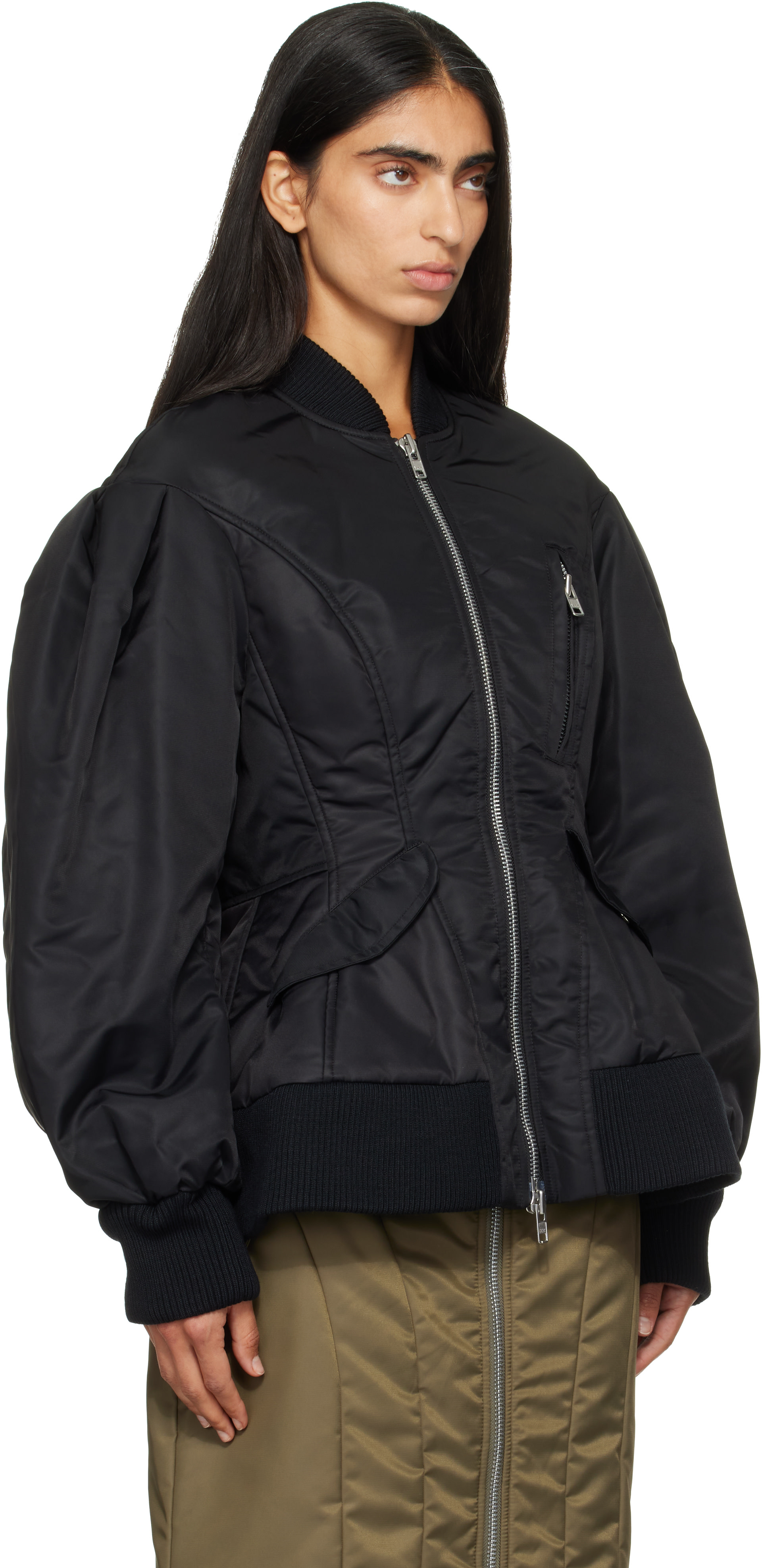 Simone Rocha - Blouson aviateur rembourré noir