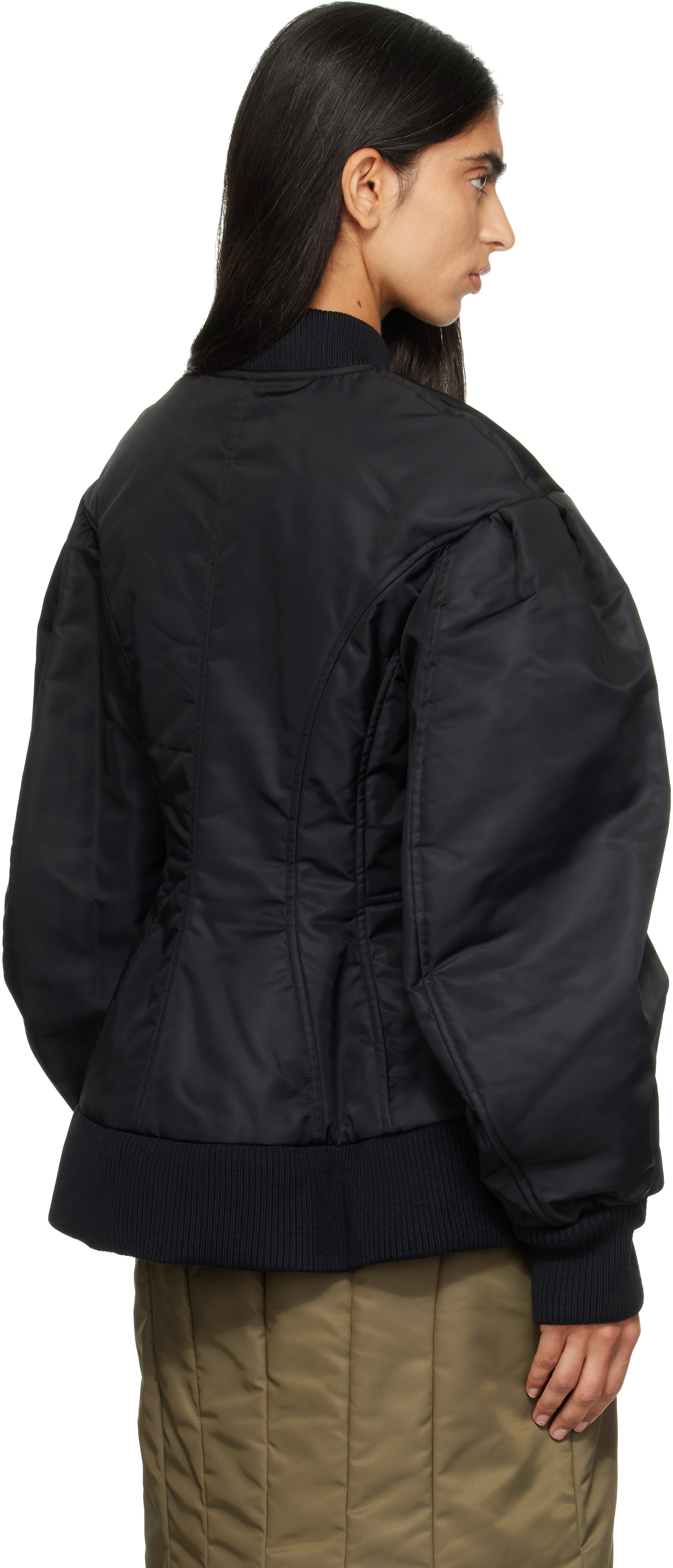 Simone Rocha - Blouson aviateur rembourré noir