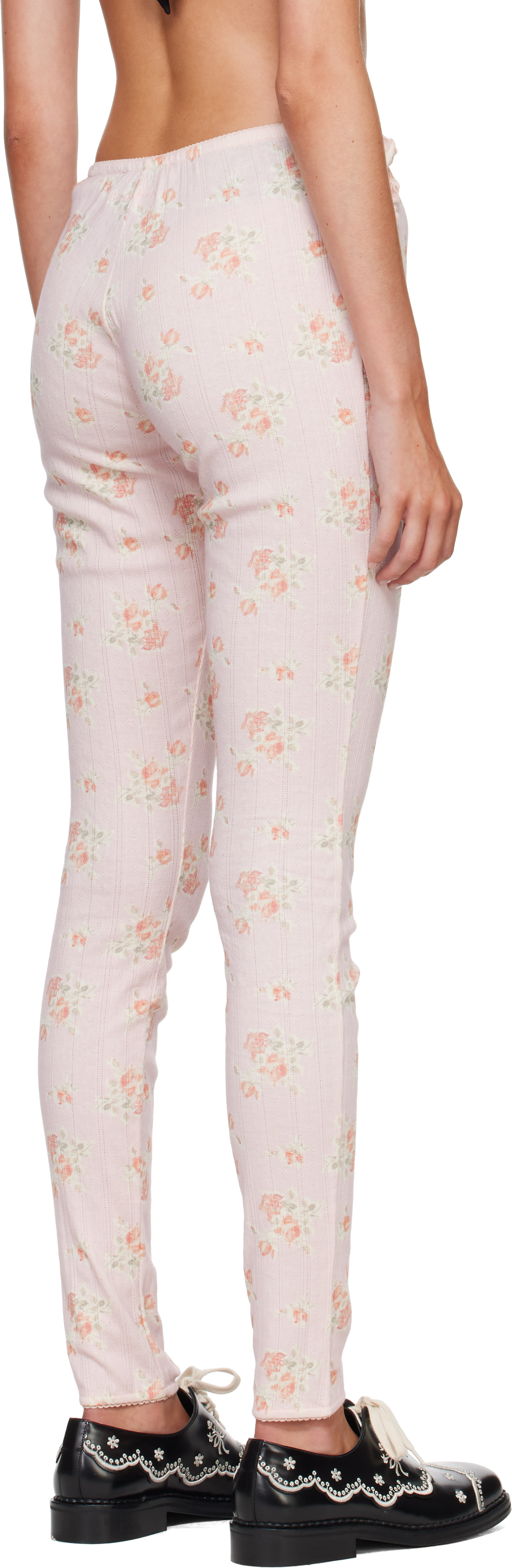 Simone Rocha - Legging rose en pointelle à volants