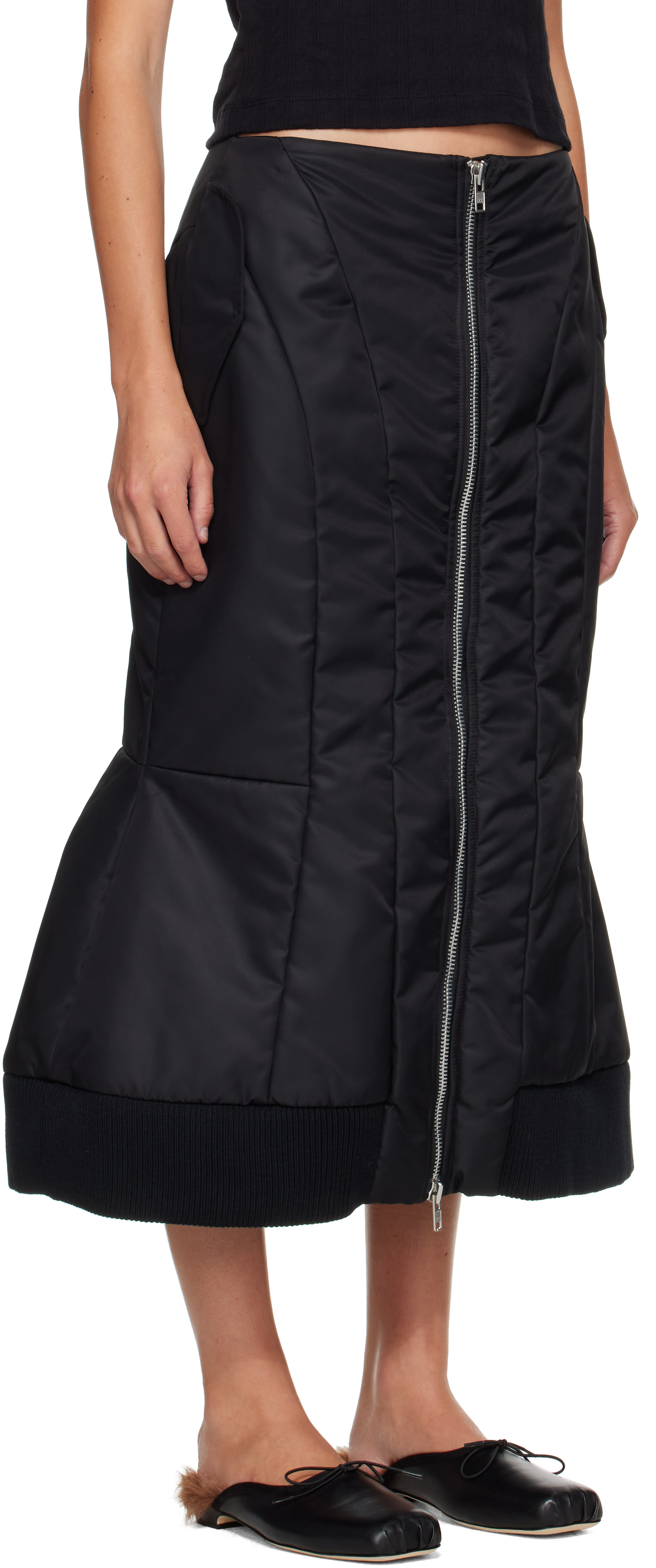 Simone Rocha - Jupe midi rembourrée noire
