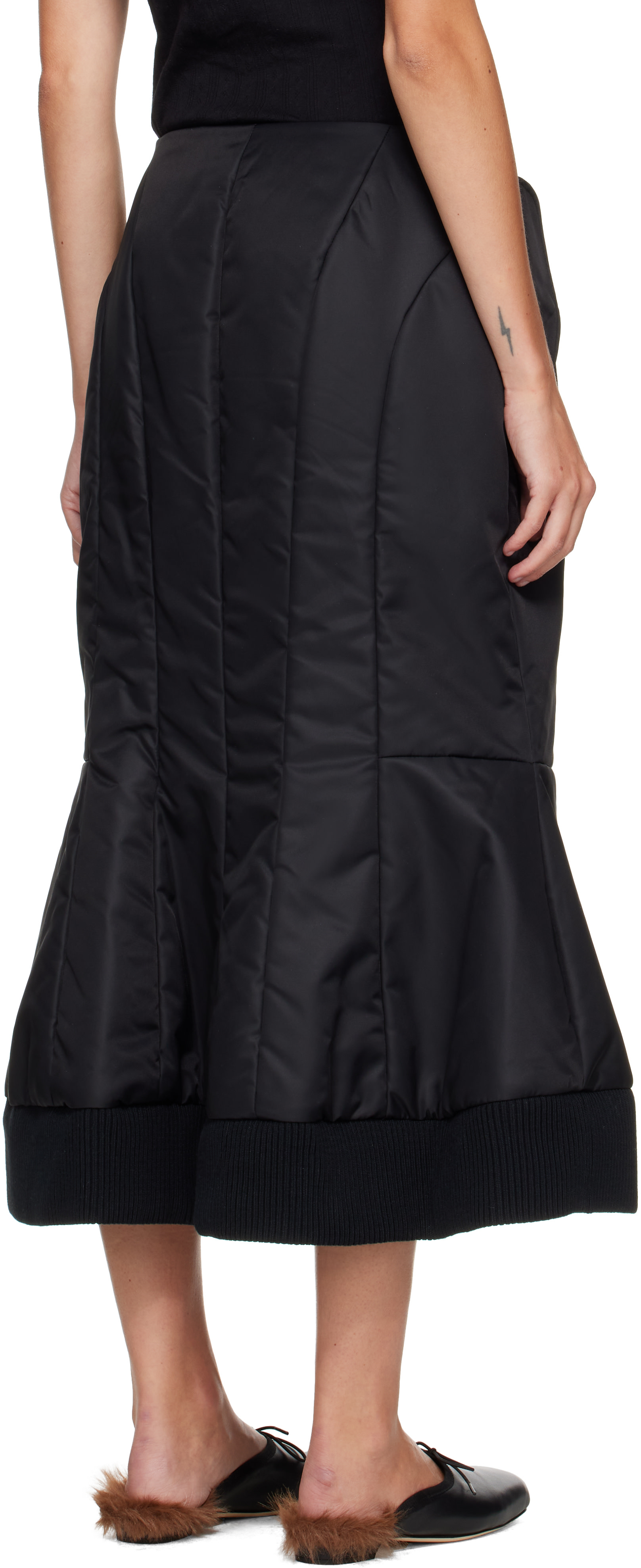 Simone Rocha - Jupe midi rembourrée noire