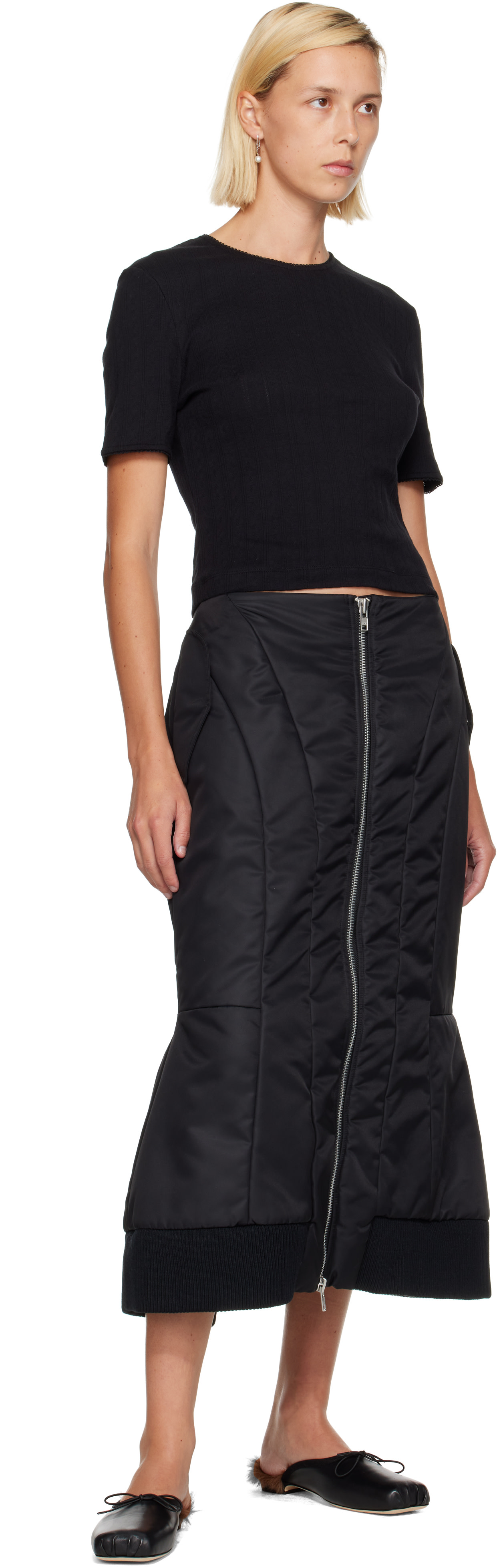 Simone Rocha - Jupe midi rembourrée noire