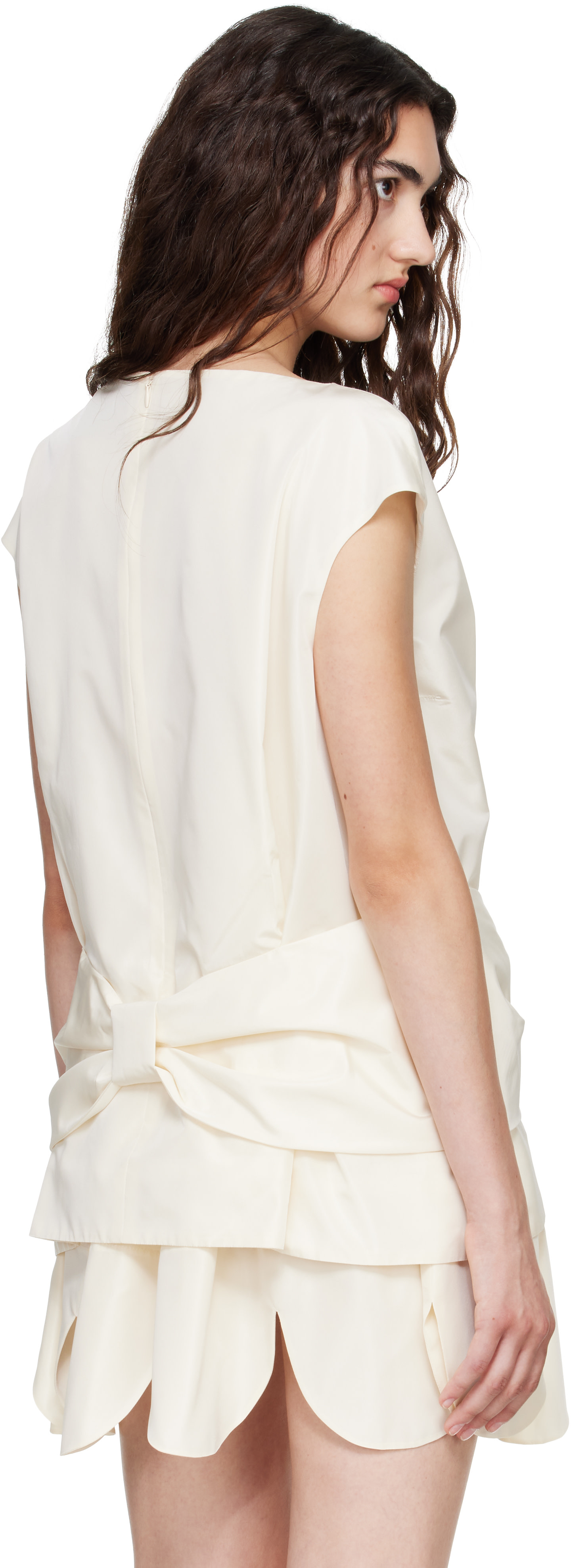 Simone Rocha - Chemisier droit blanc cassé à boucles