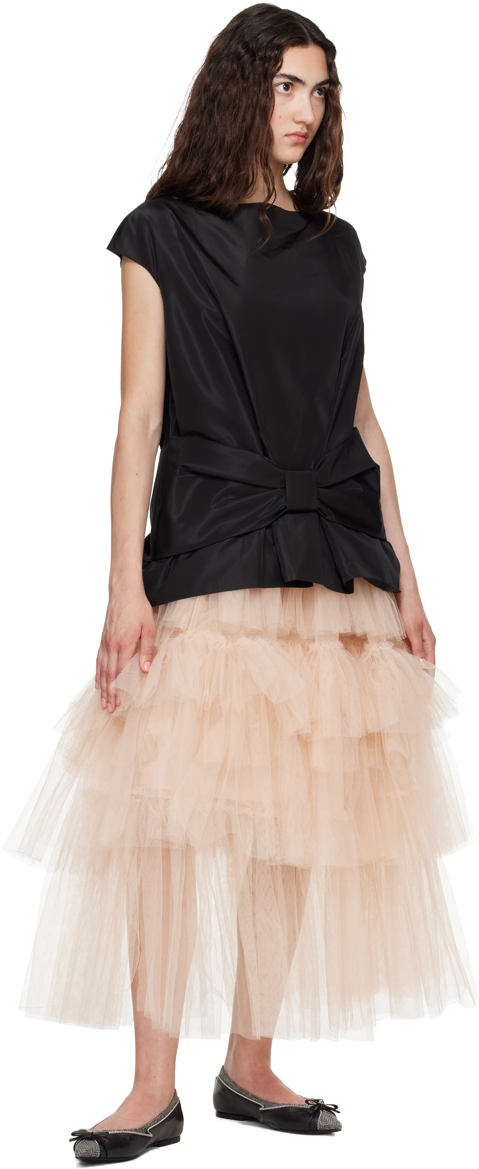Simone Rocha - Chemisier droit noir à boucles