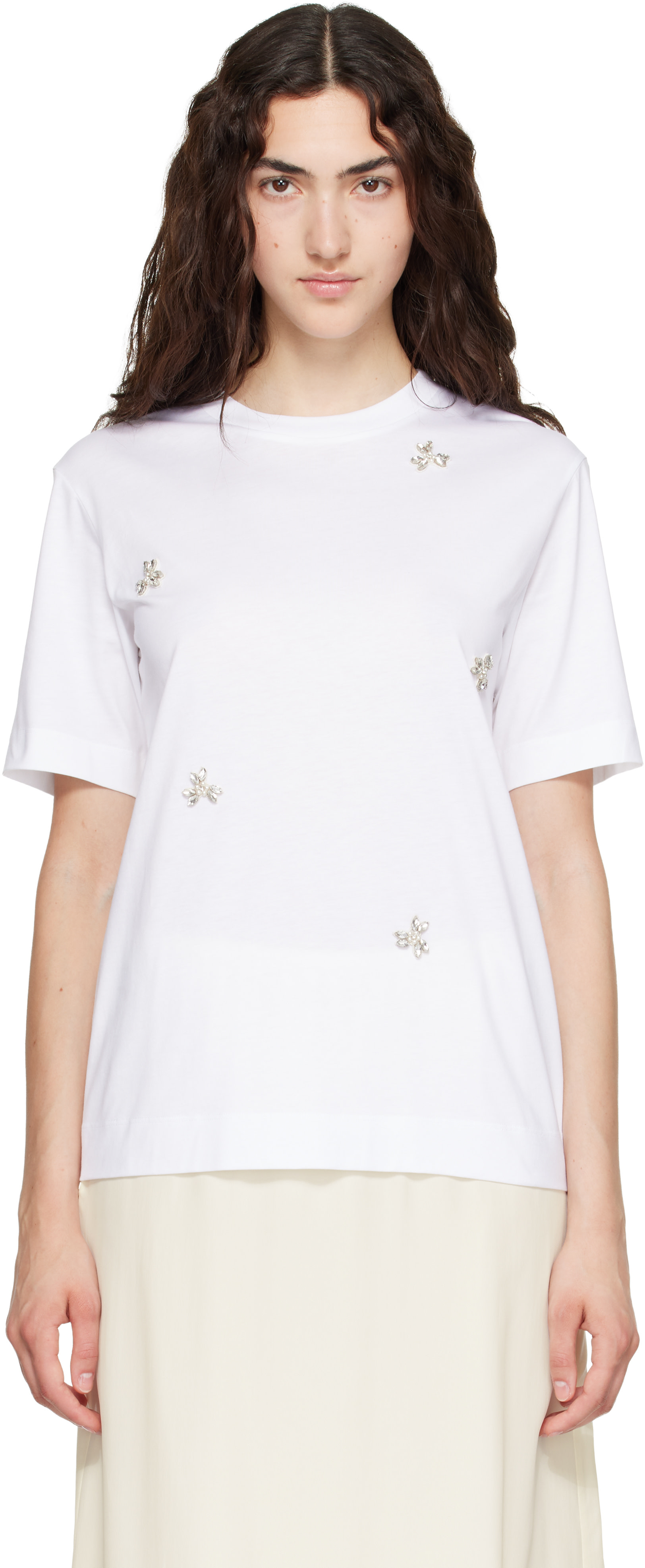 Simone Rocha: ホワイト Embellished Boy Tシャツ | SSENSE 日本