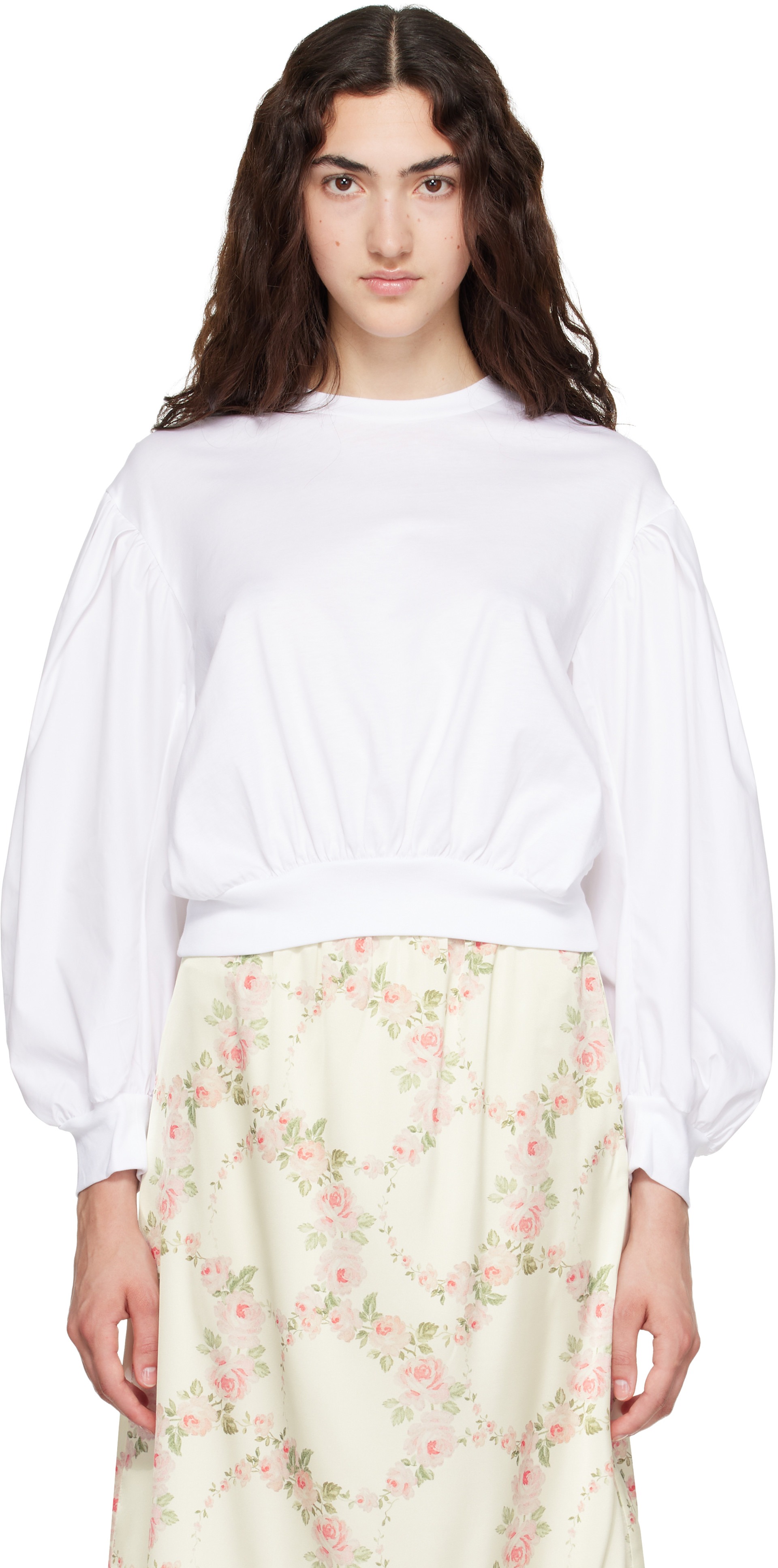 Simone Rocha - Haut blanc à manches bouffantes