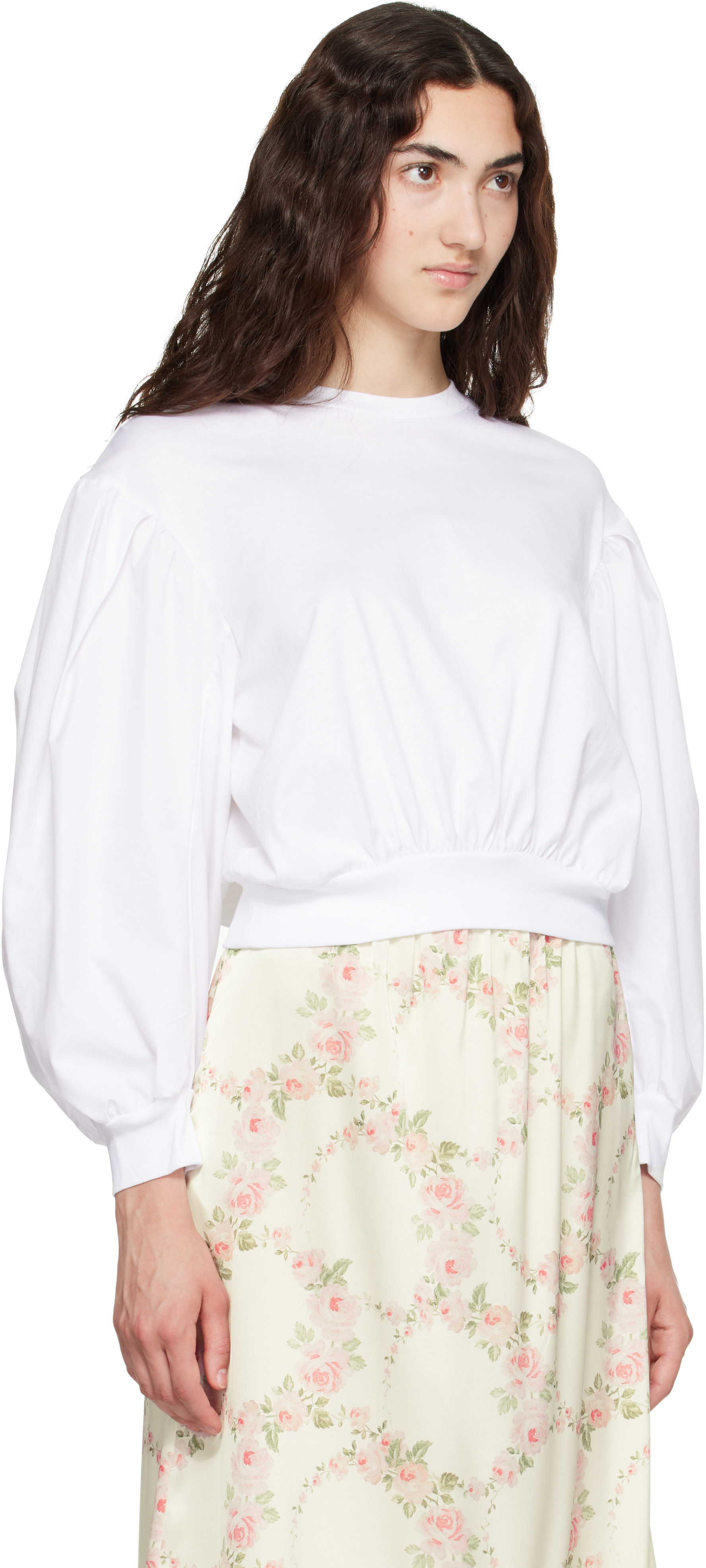 Simone Rocha - Haut blanc à manches bouffantes