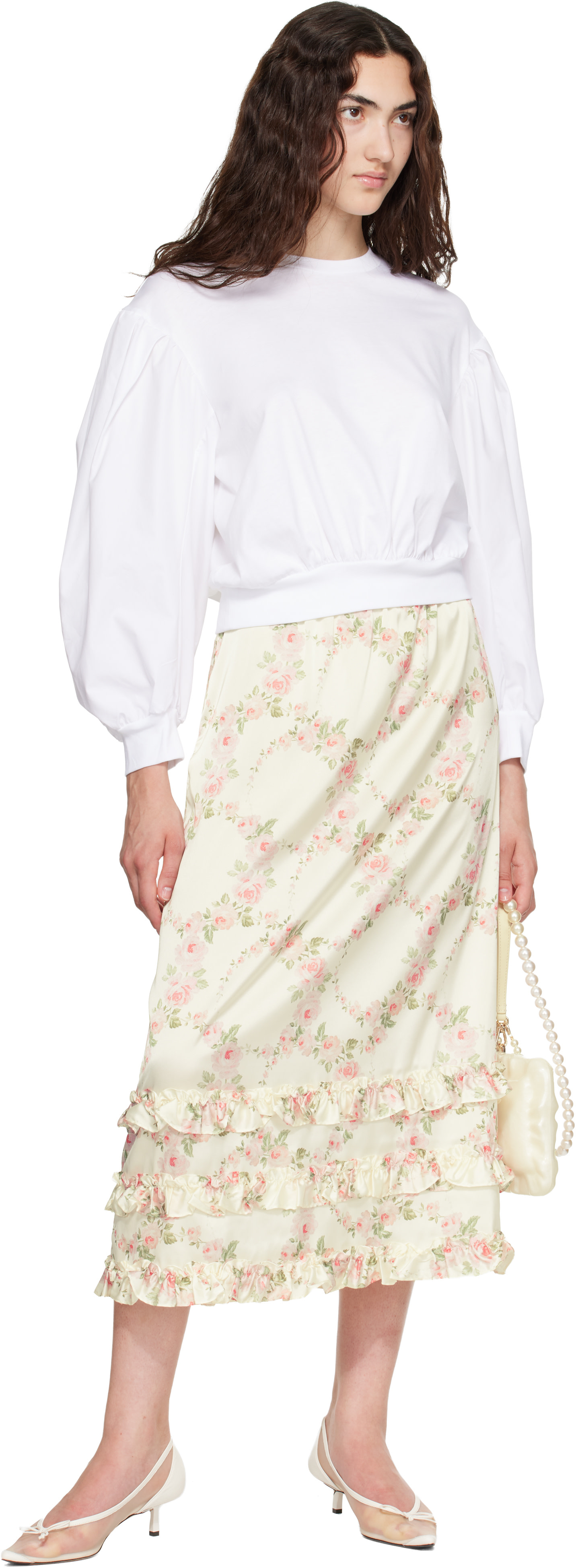 Simone Rocha - Haut blanc à manches bouffantes
