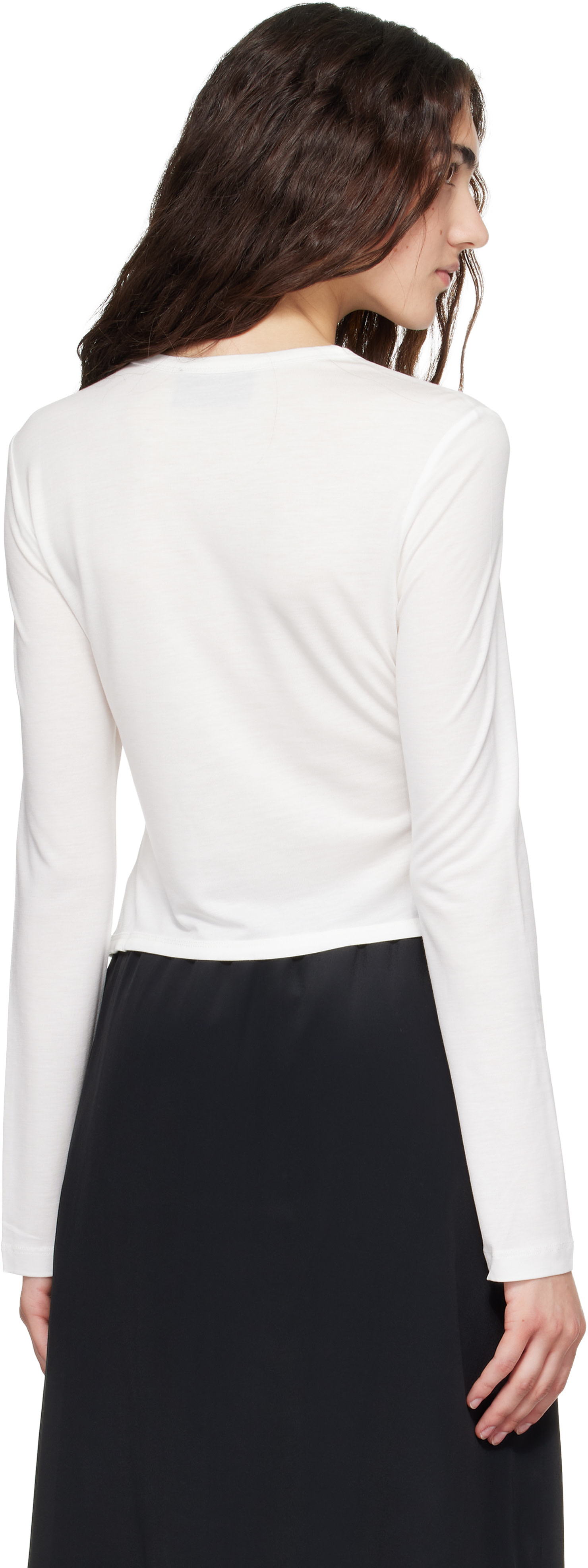 Simone Rocha: White Bow Tail Easy Long Sleeve T-shirt | SSENSE