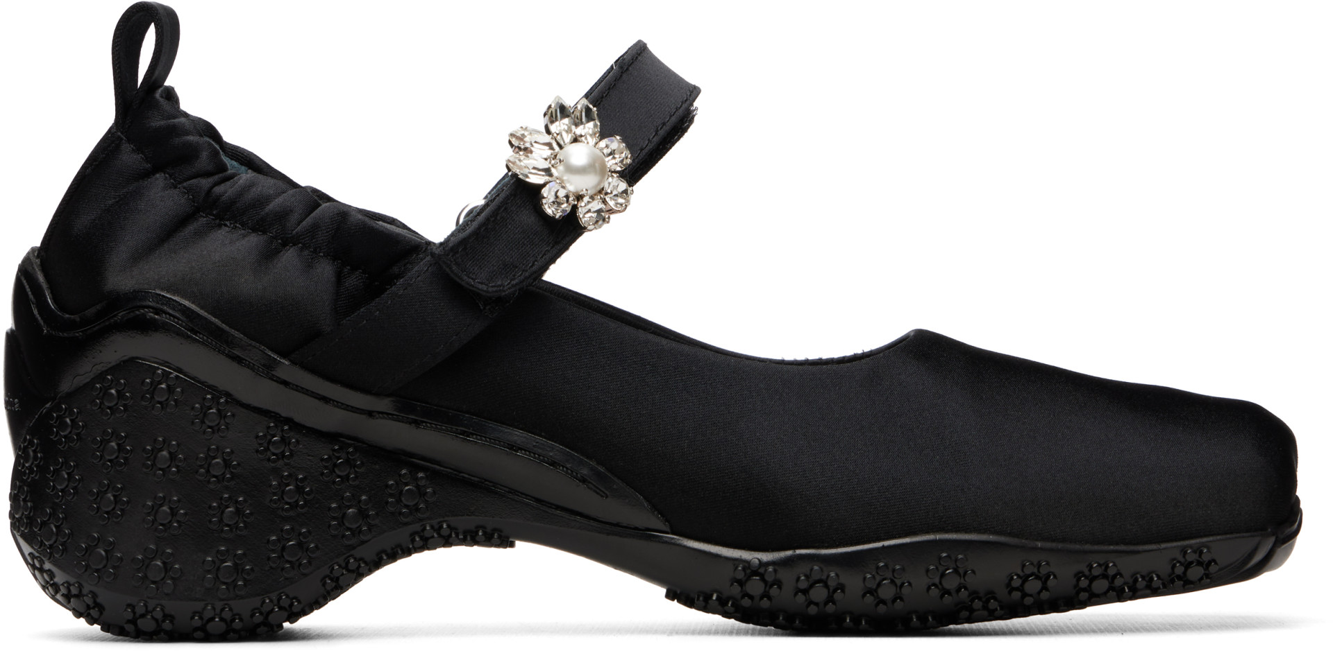 Simone Rocha - Flâneurs de course noirs en satin