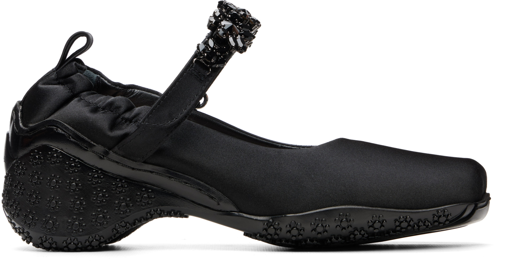 Simone Rocha - Flâneurs de course noirs en satin