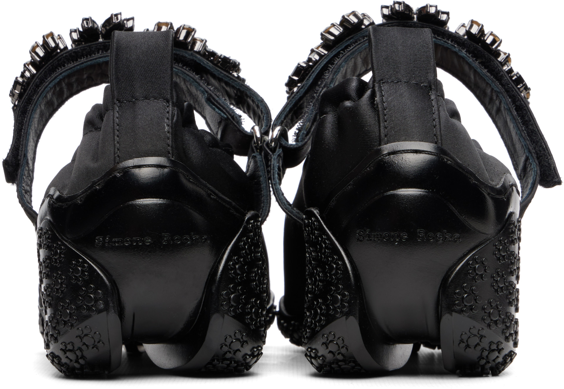Simone Rocha - Flâneurs de course noirs en satin