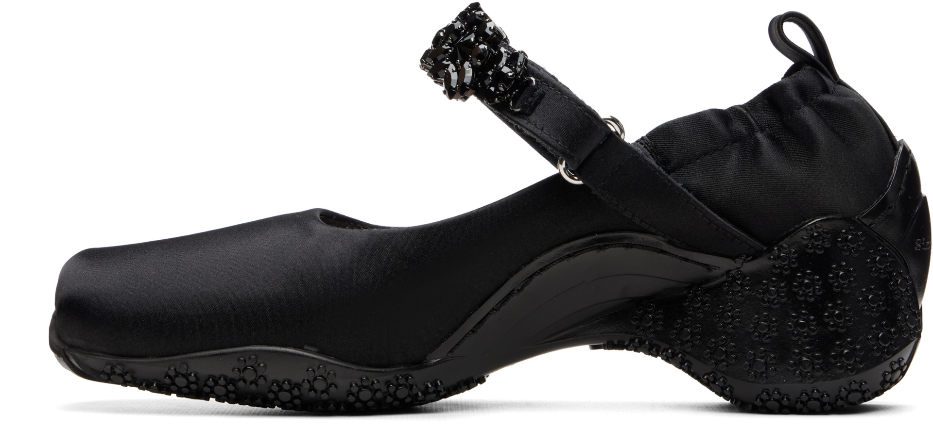 Simone Rocha - Flâneurs de course noirs en satin