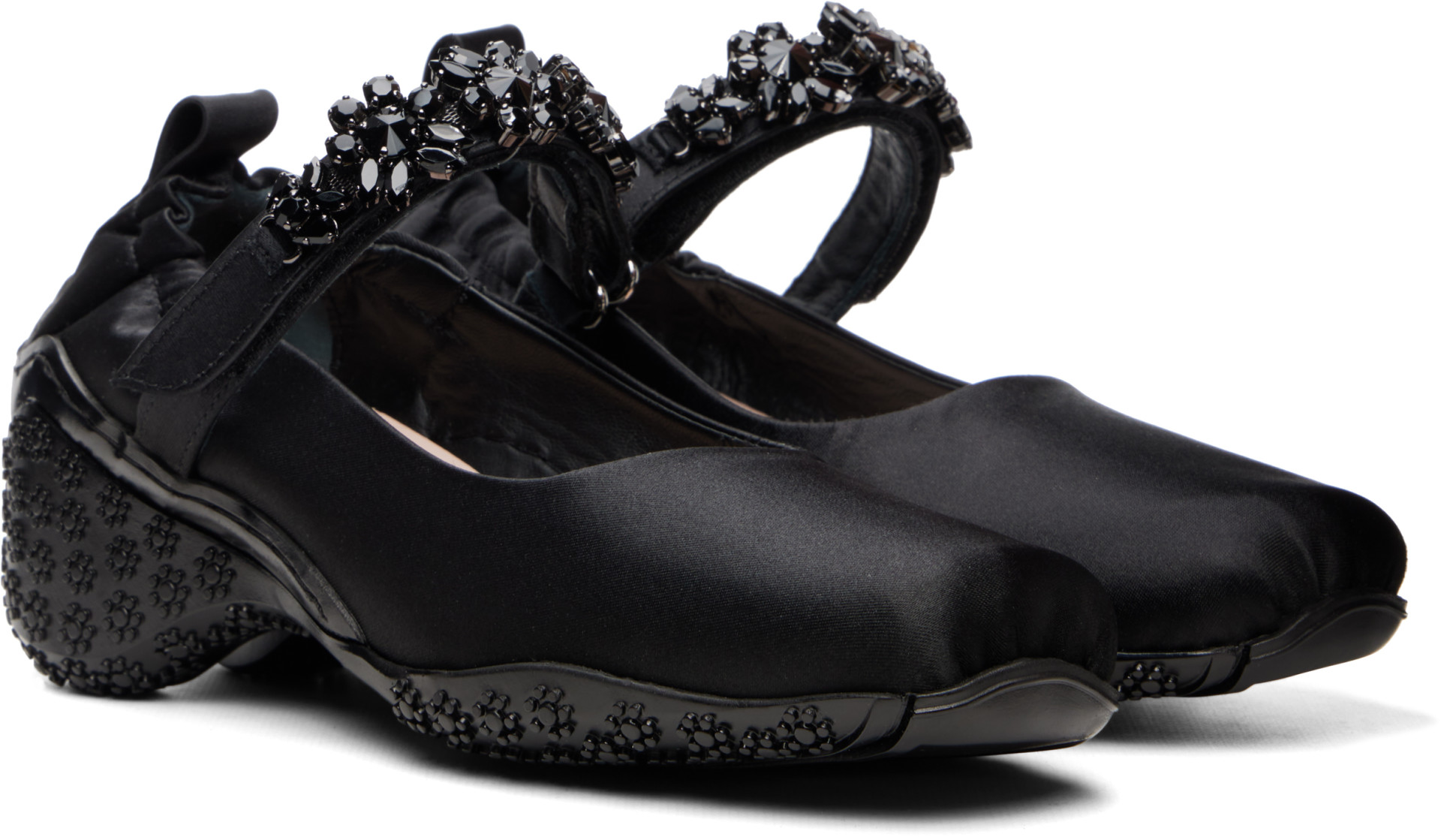 Simone Rocha - Flâneurs de course noirs en satin