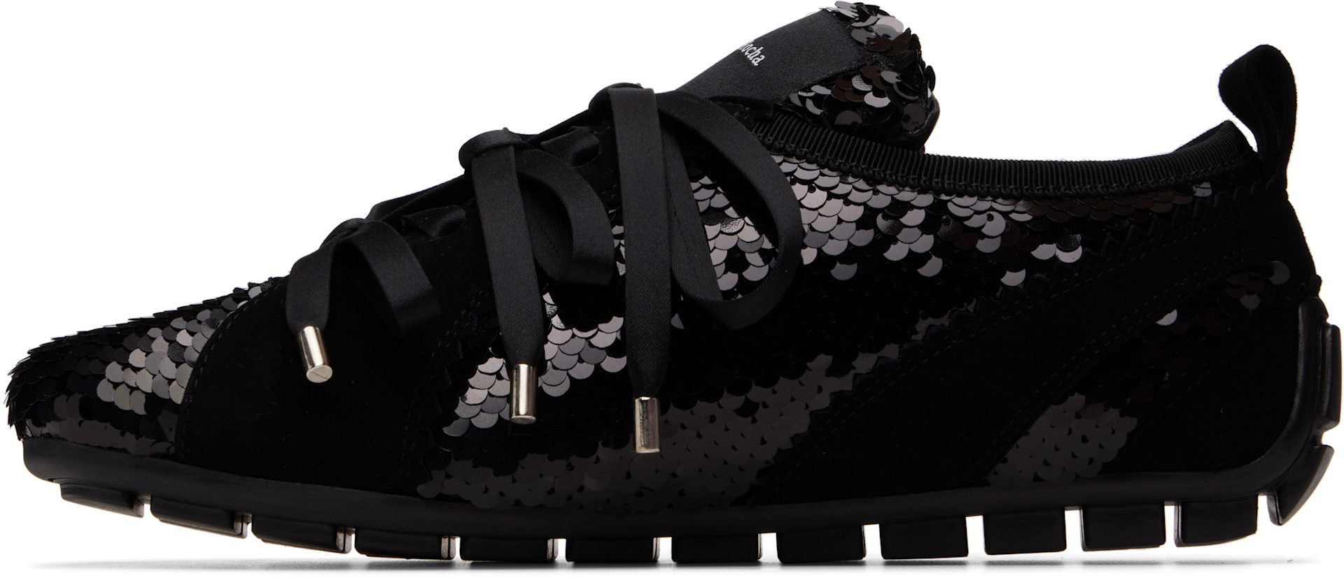 Simone Rocha - Baskets de style ballerine noires à semelle crantée