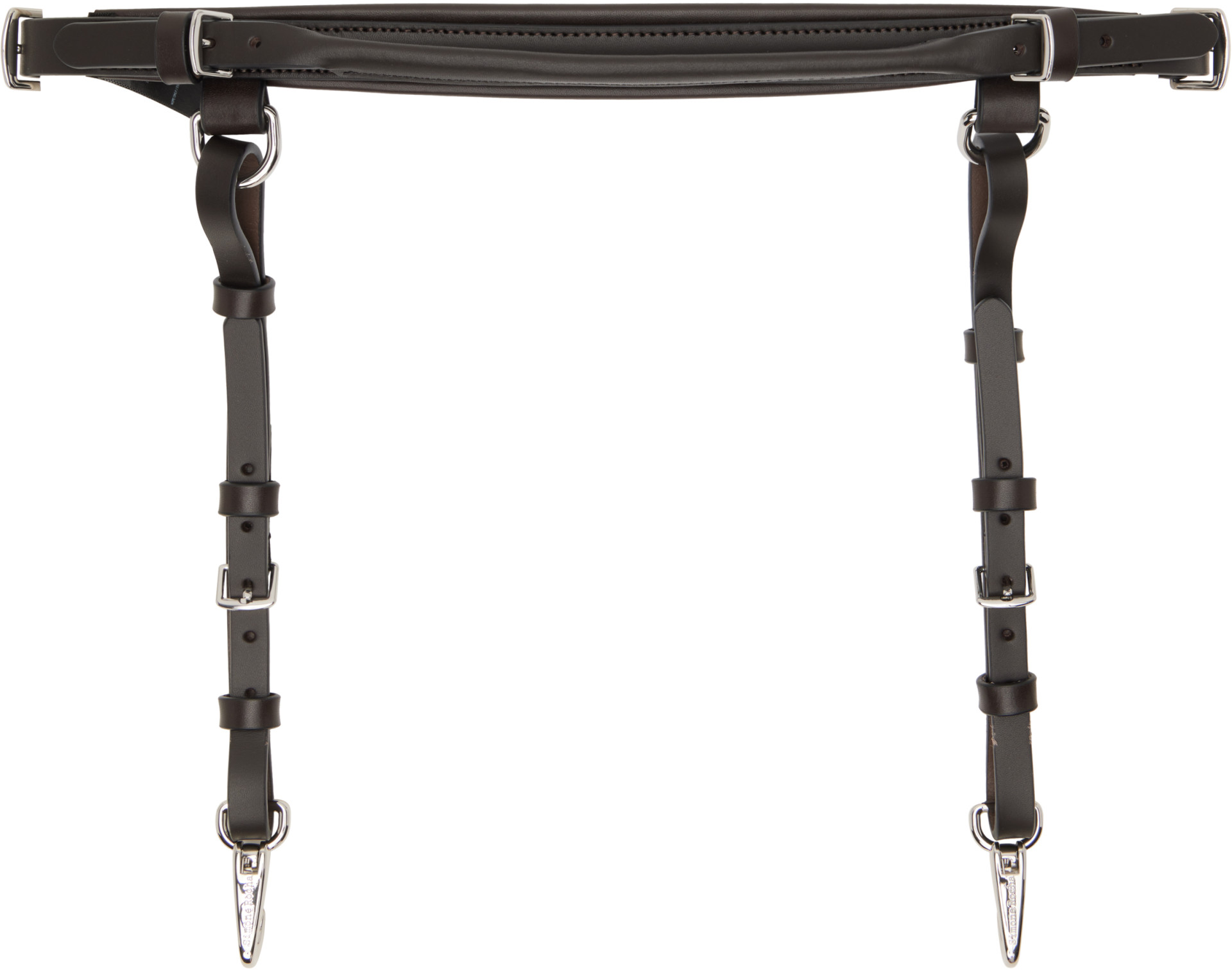 Simone Rocha - ブラック&ブラウン Double Loop Tassel Bridle ベルト