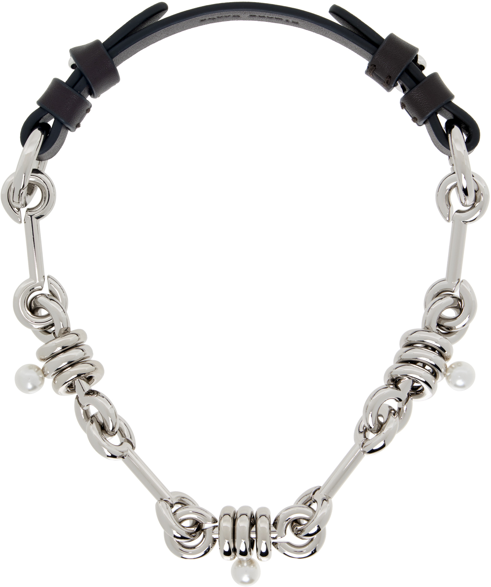 Simone Rocha: Bridle Stacked Link Faux-Pearl Chain Necklace | SSENSE