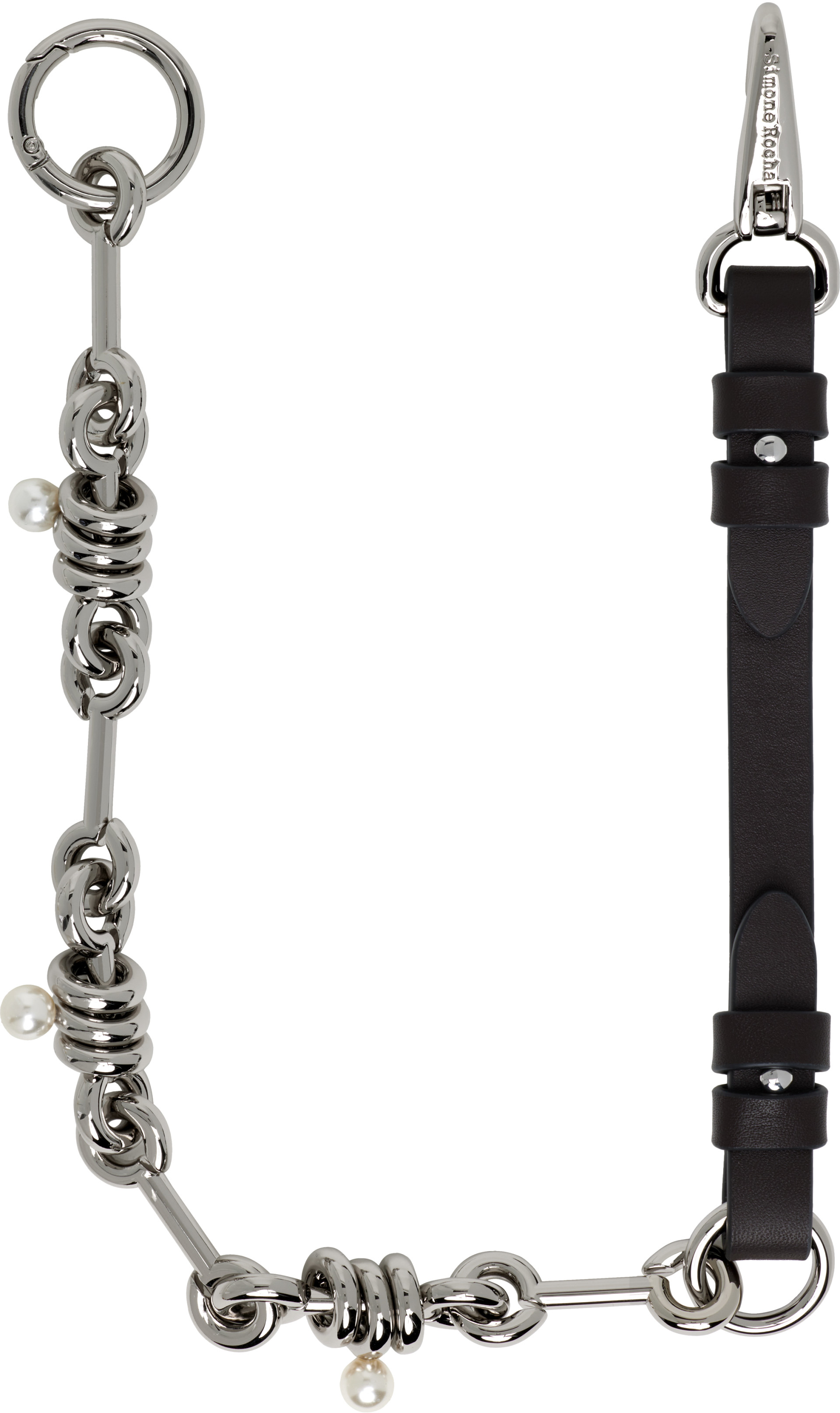 Simone Rocha - Brown Bridle Stacked Link Wallet Chain