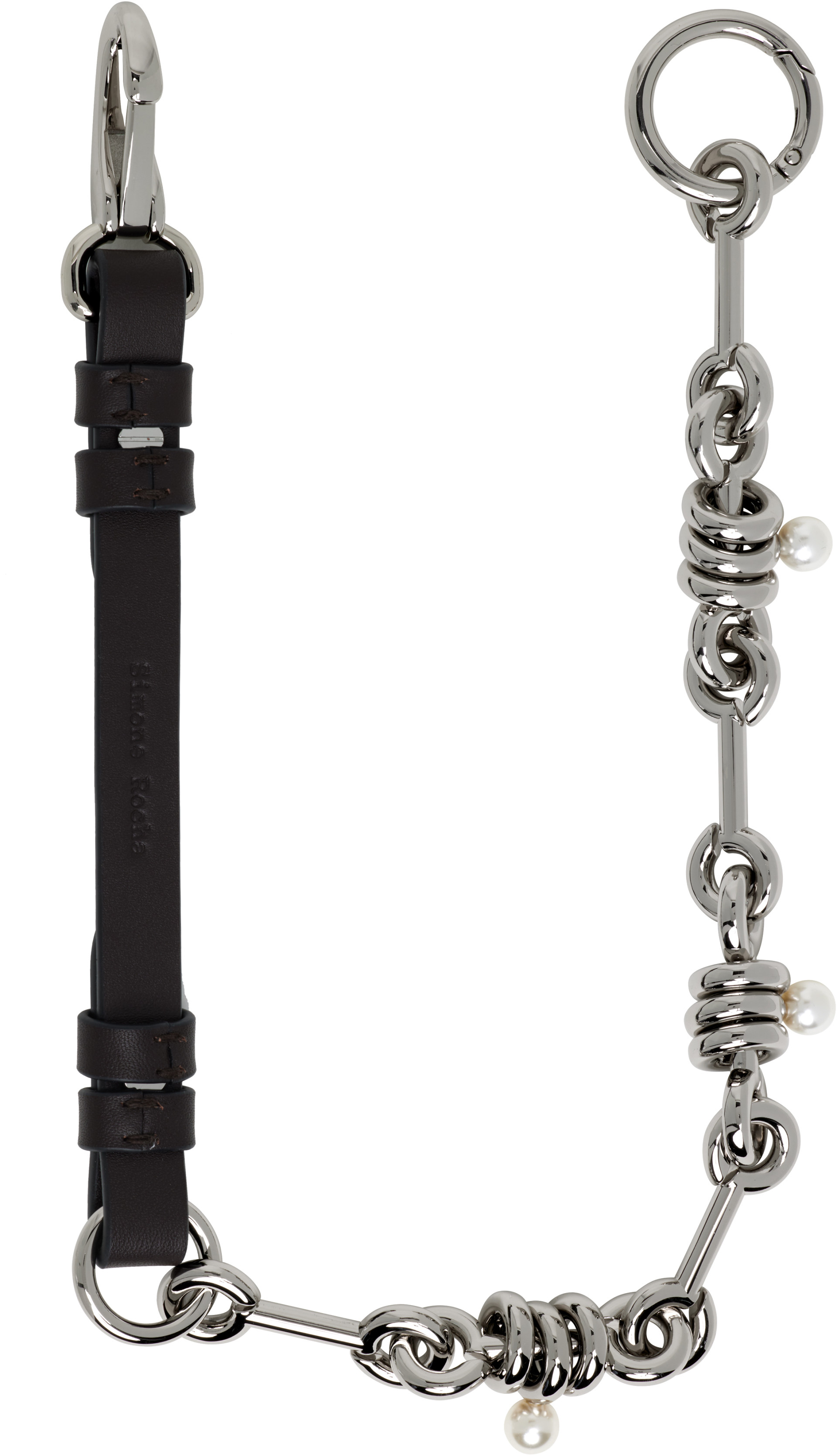 Simone Rocha - Brown Bridle Stacked Link Wallet Chain