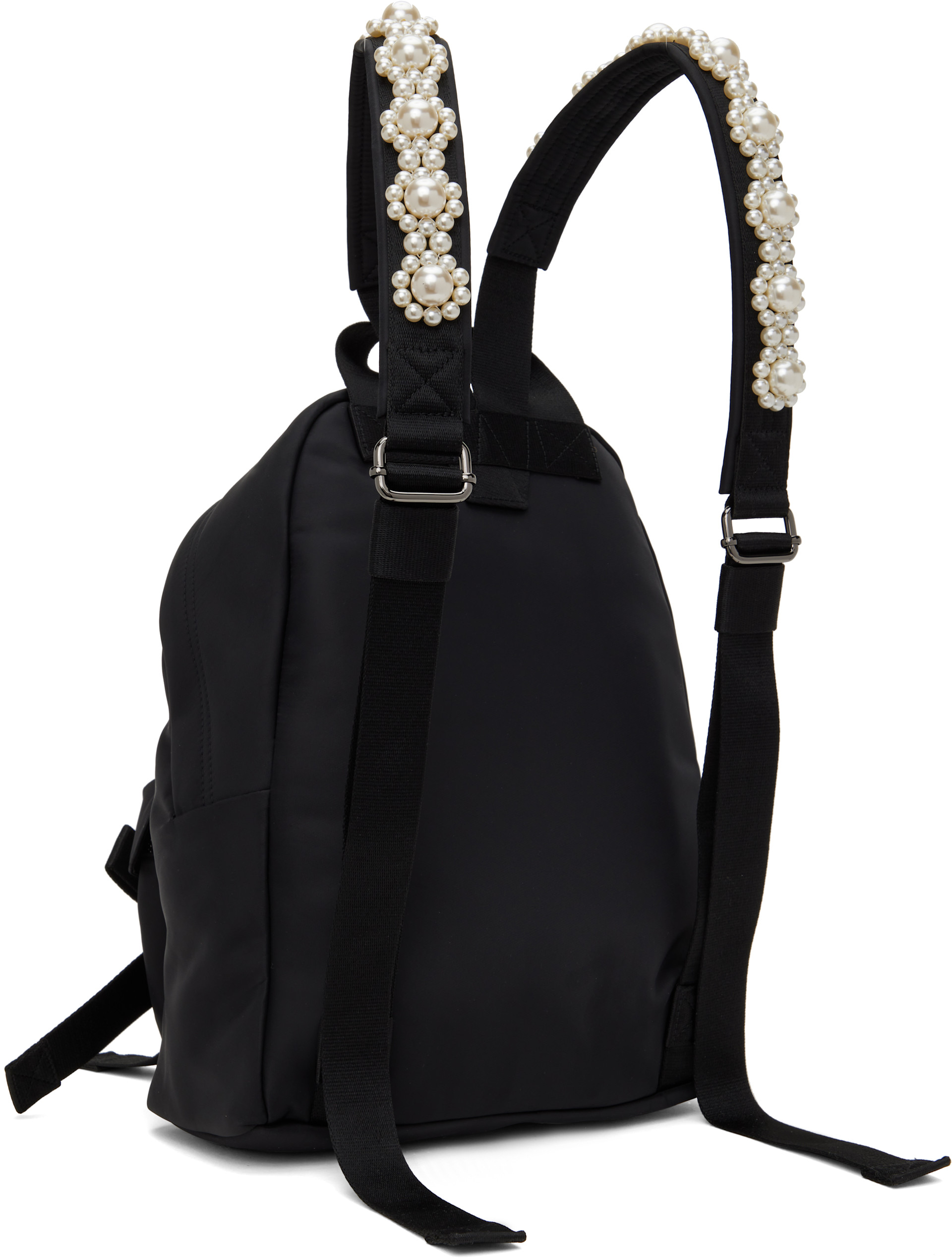 Simone Rocha - Black Beaded Utility Bow Backpack