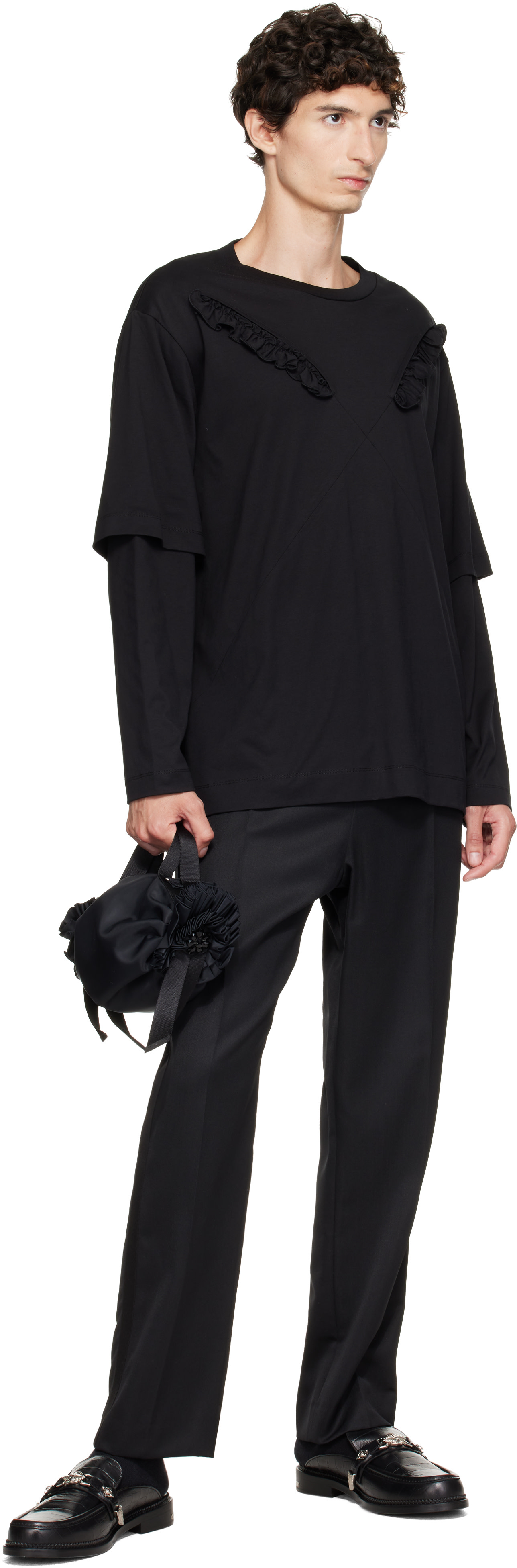 Simone Rocha - Mini sac noir à appliqués de rosette