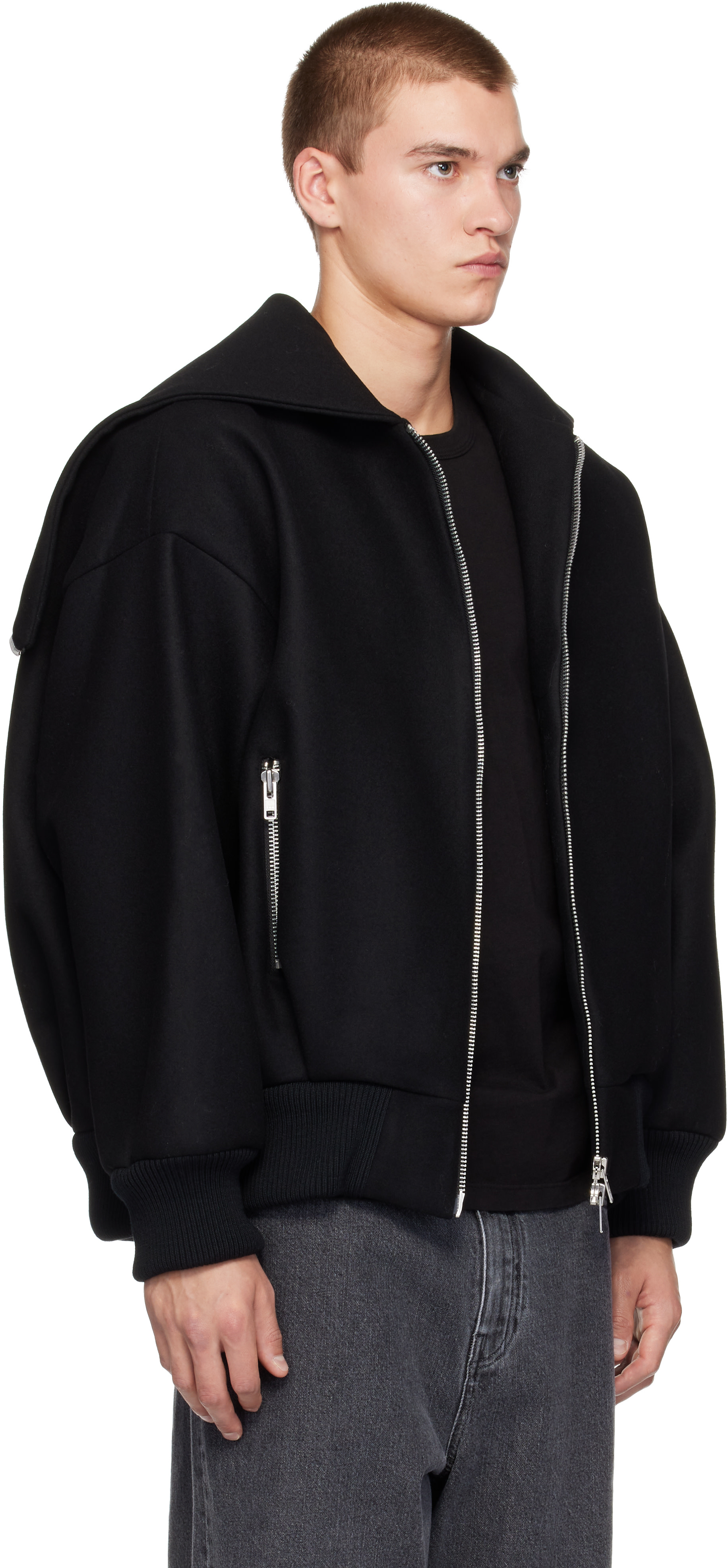 Simone Rocha - Pull à capuche surdimensionné noir