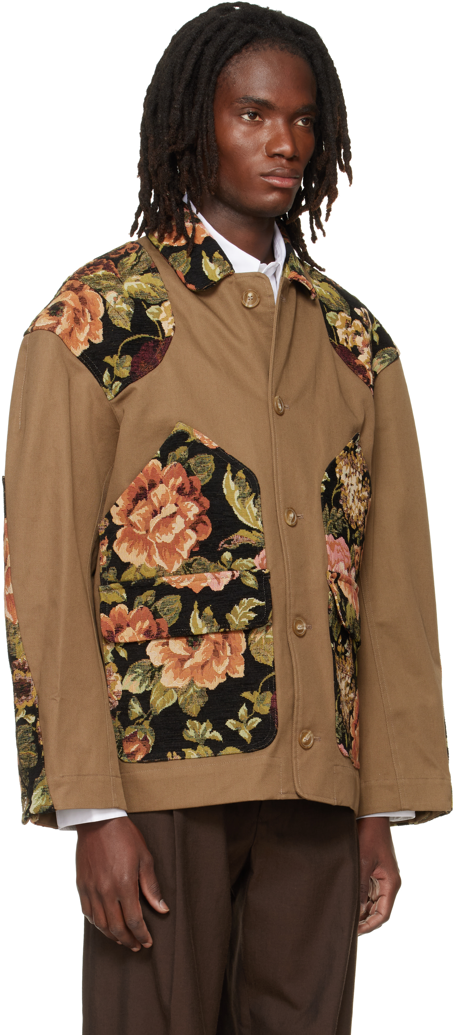 Simone Rocha - Khaki Patchwork Workwear Field Jacket