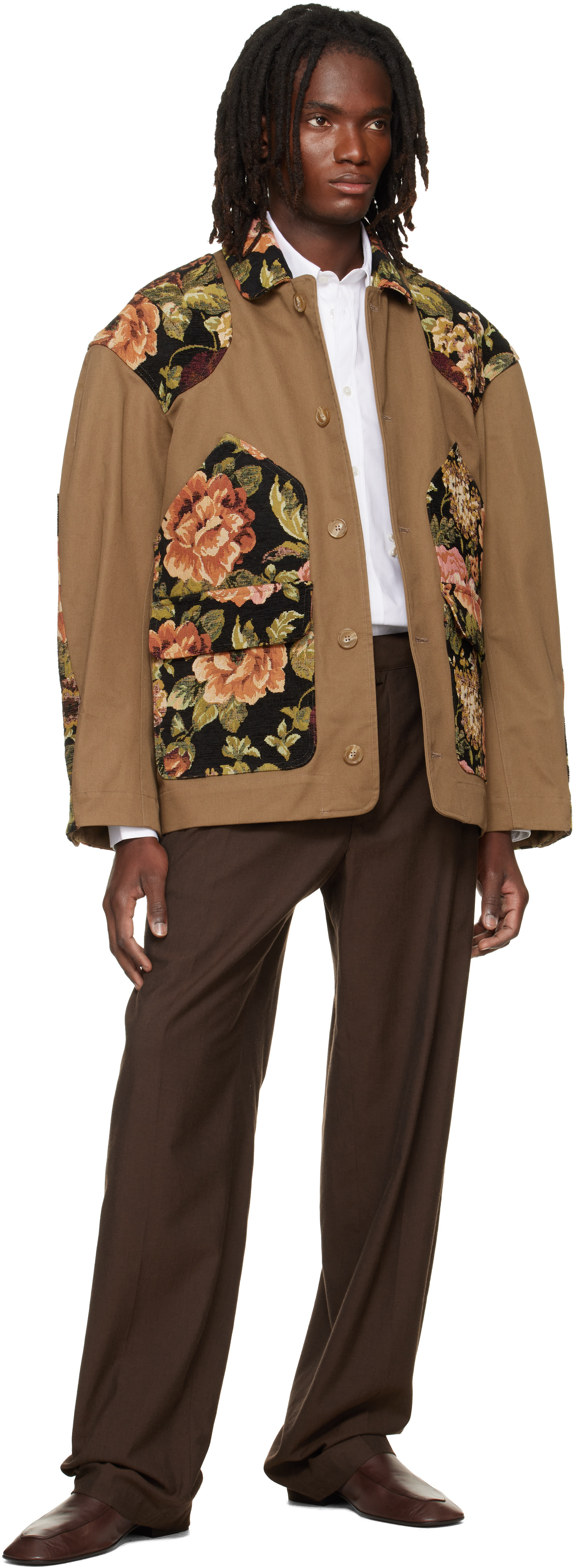 Simone Rocha - Khaki Patchwork Workwear Field Jacket