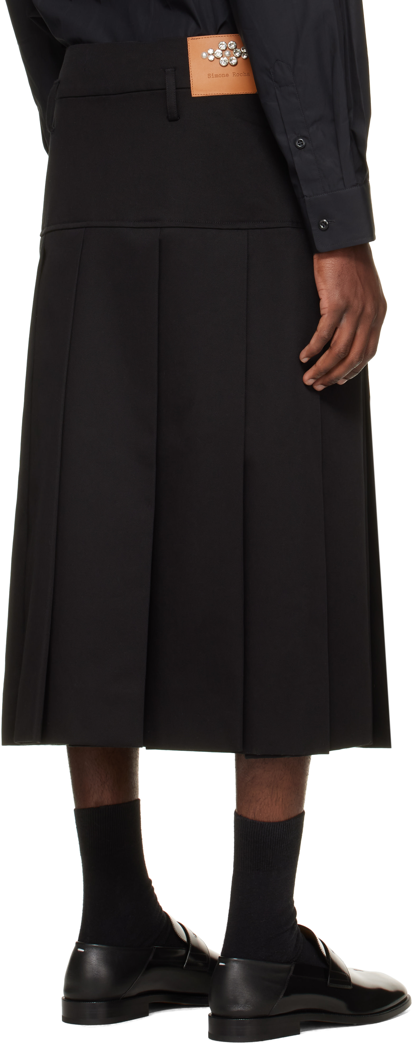 Simone Rocha - Kilt utilitaire noir à mousqueton