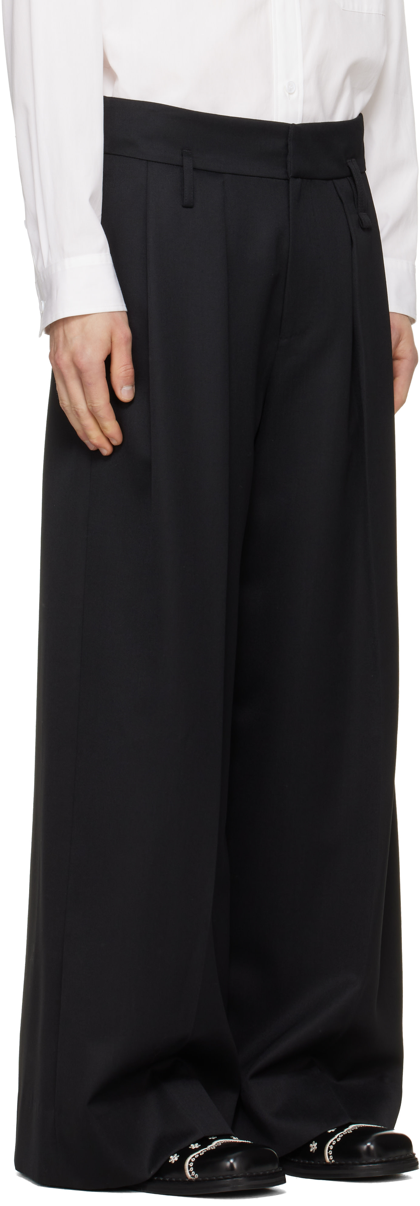 Simone Rocha - Pantalon ample Peeling noir
