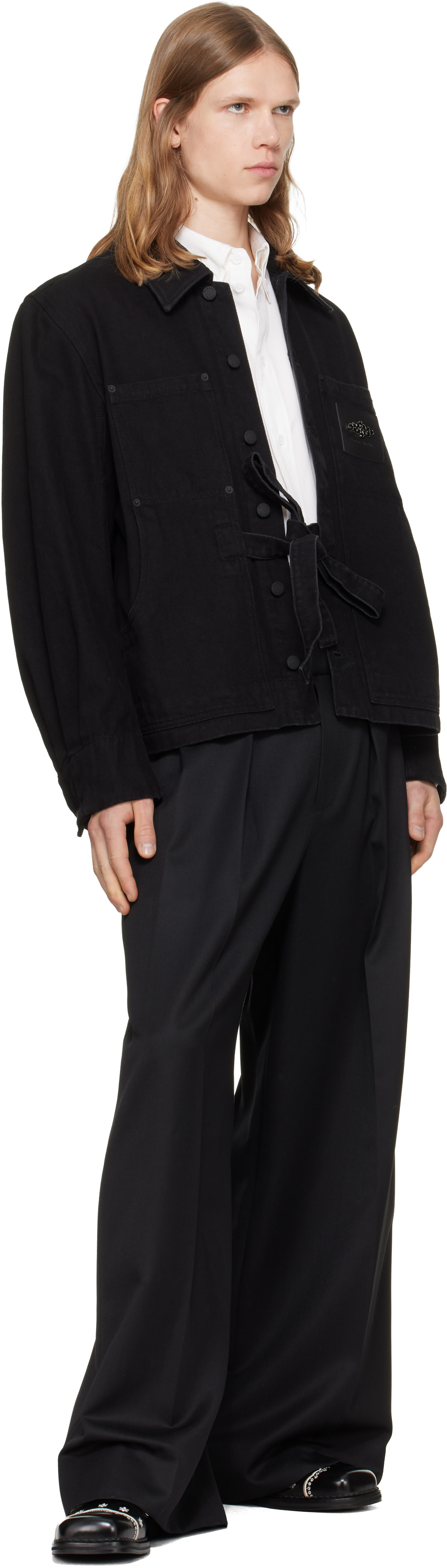 Simone Rocha - Pantalon ample Peeling noir